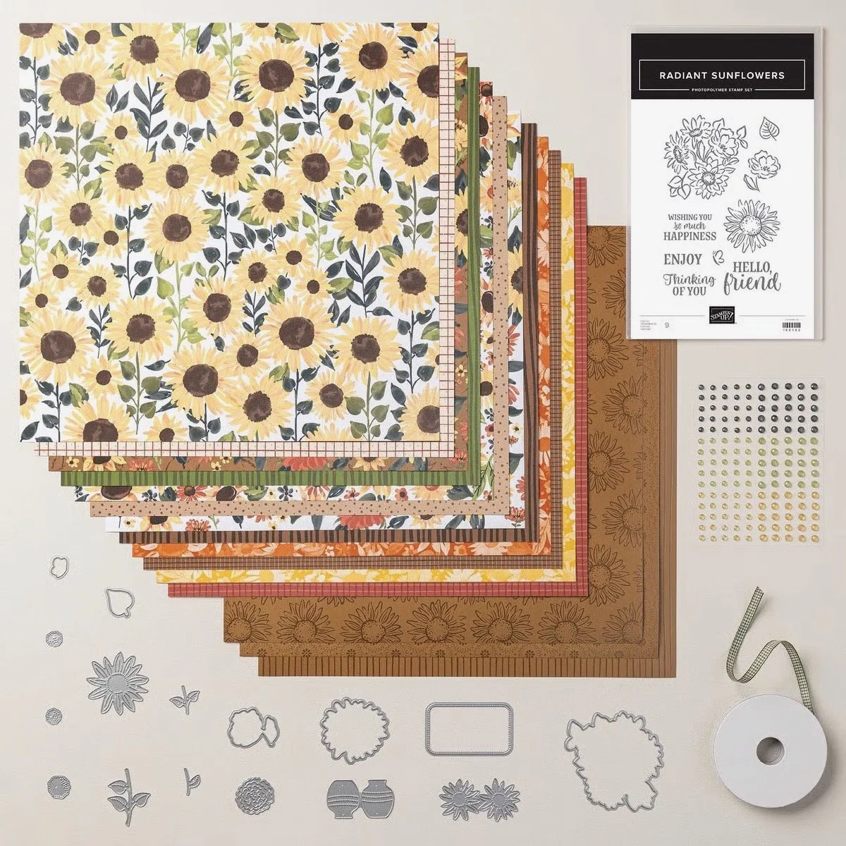 Sunflower Fields scrapbook spread Stampin Up