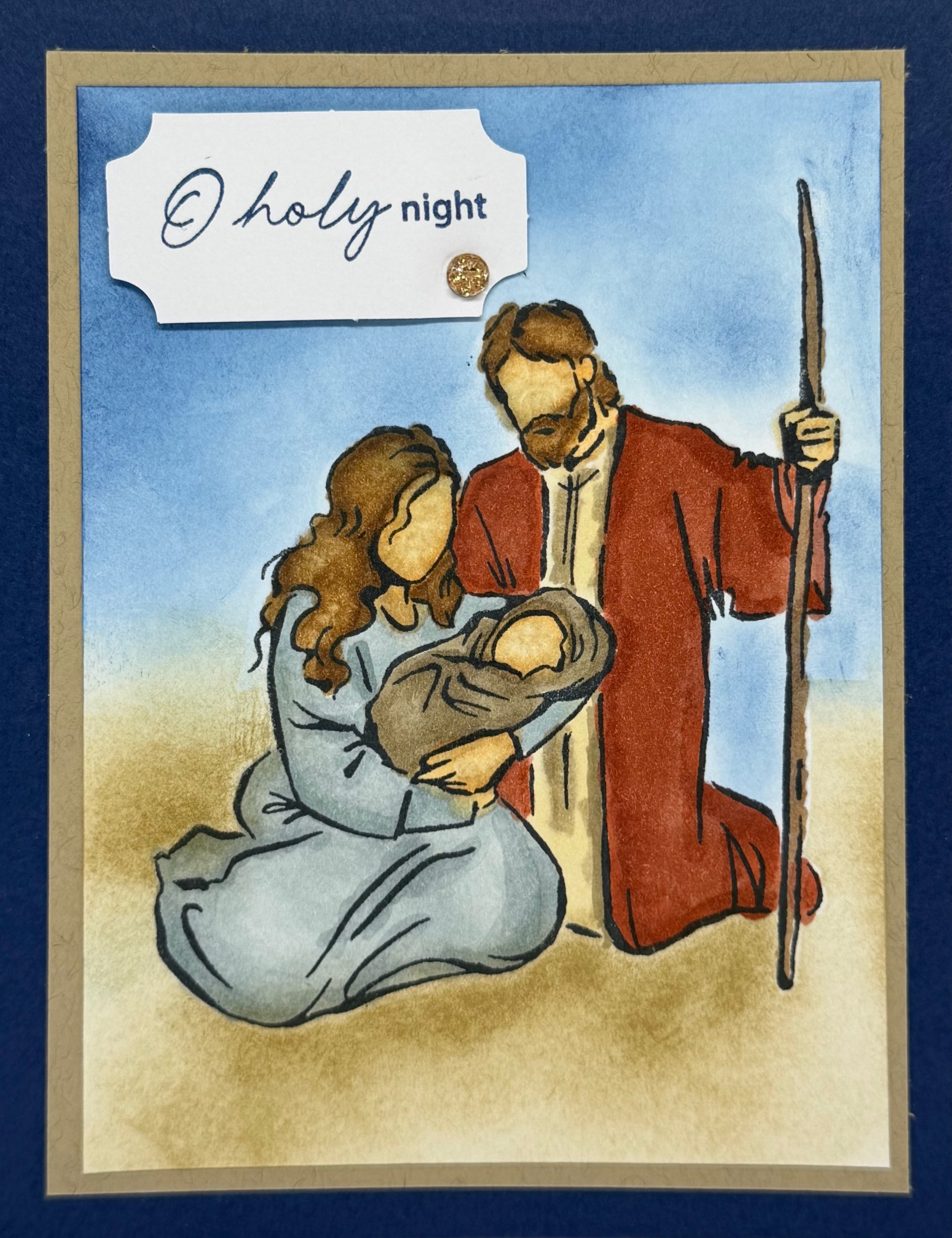 Stampin' Up A Child is Born stamp set Christmas manger scene.