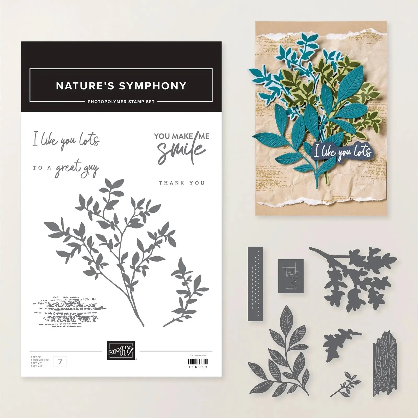 Masculine card with lovely leaves Stampin Up Natures symphony