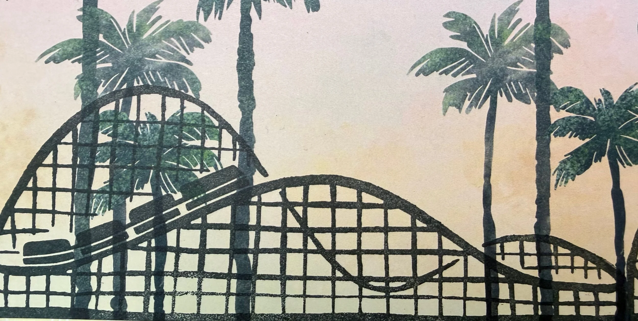Beach Boardwalk roll a coaster and Ferris wheel rides with palm trees for your scrapbook layouts from Stampin' Up12 x 12 beach boardwalk designer series paper
