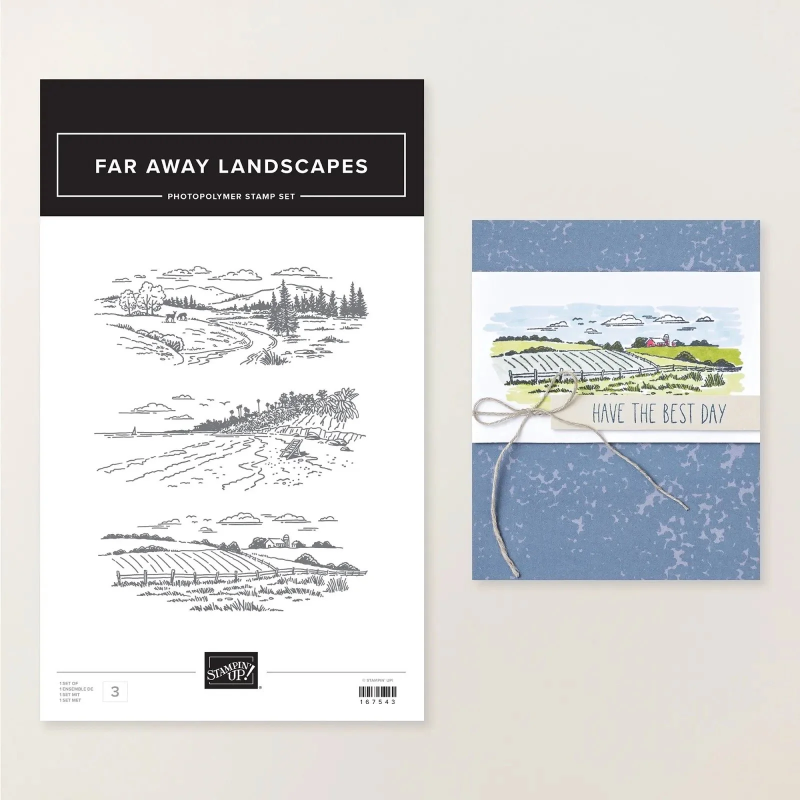Far Away Landscapes by Stampin' Up river landscape for  guy card