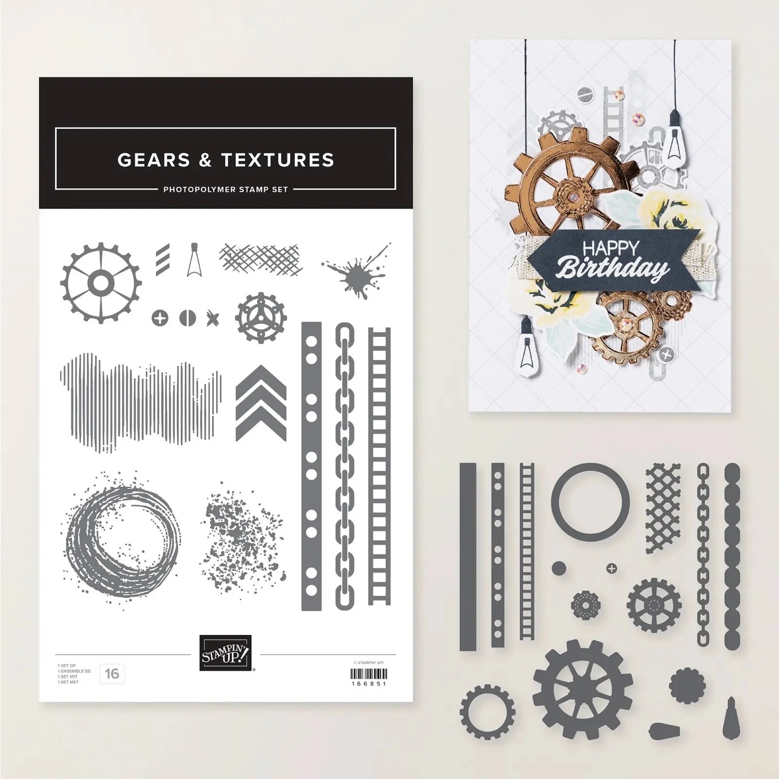 Gears & Textures by Stampin' Up for guy/dude cards mechanic cards