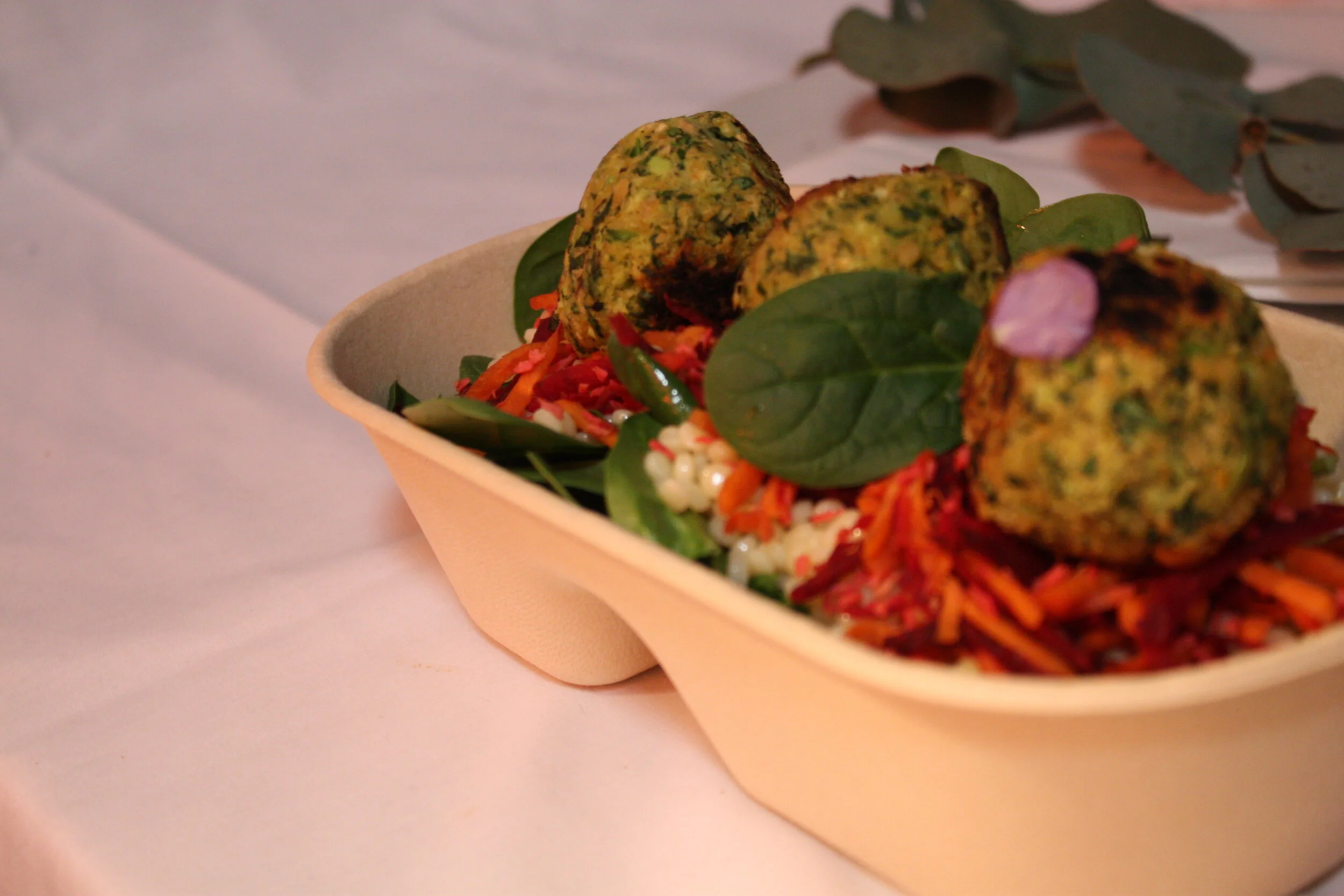 Falafel With Israeli Couscous And Beetroot Carrot Salad Balance Me Serve falafel with couscous, mint yogurt, and flatbread, if desired. balance me