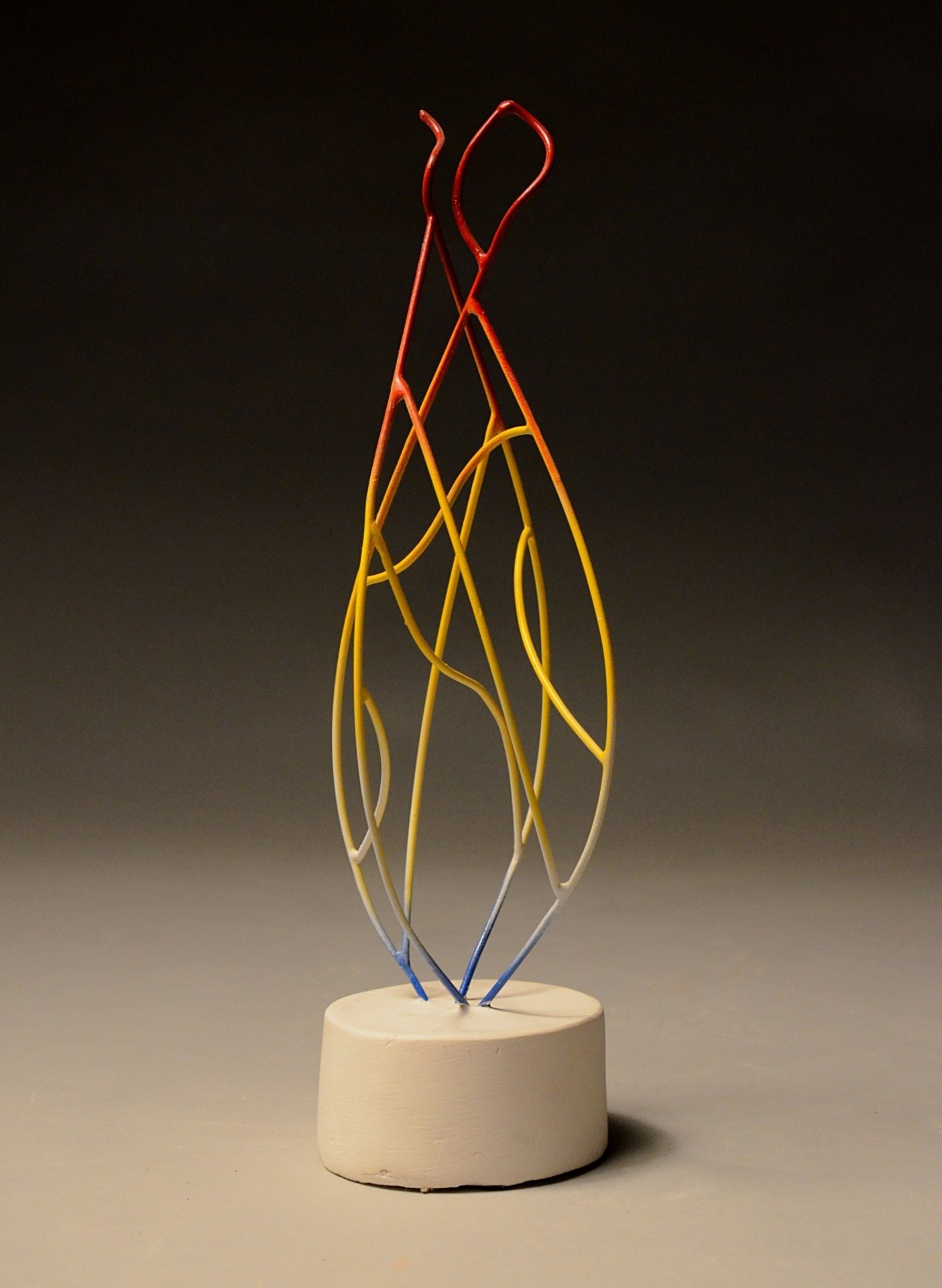 "Braised Fire", Metal, Plaster, Spray Paint, 15"h, 2013