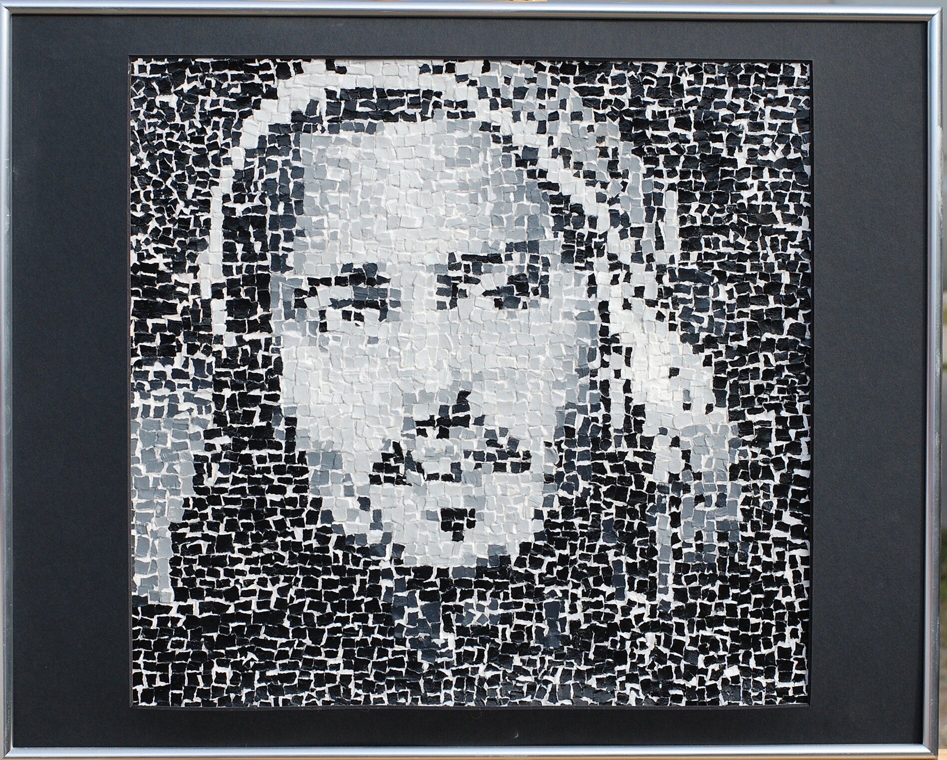 "Johnny Depp," Framed, Paper Collage, 15x15", 2012