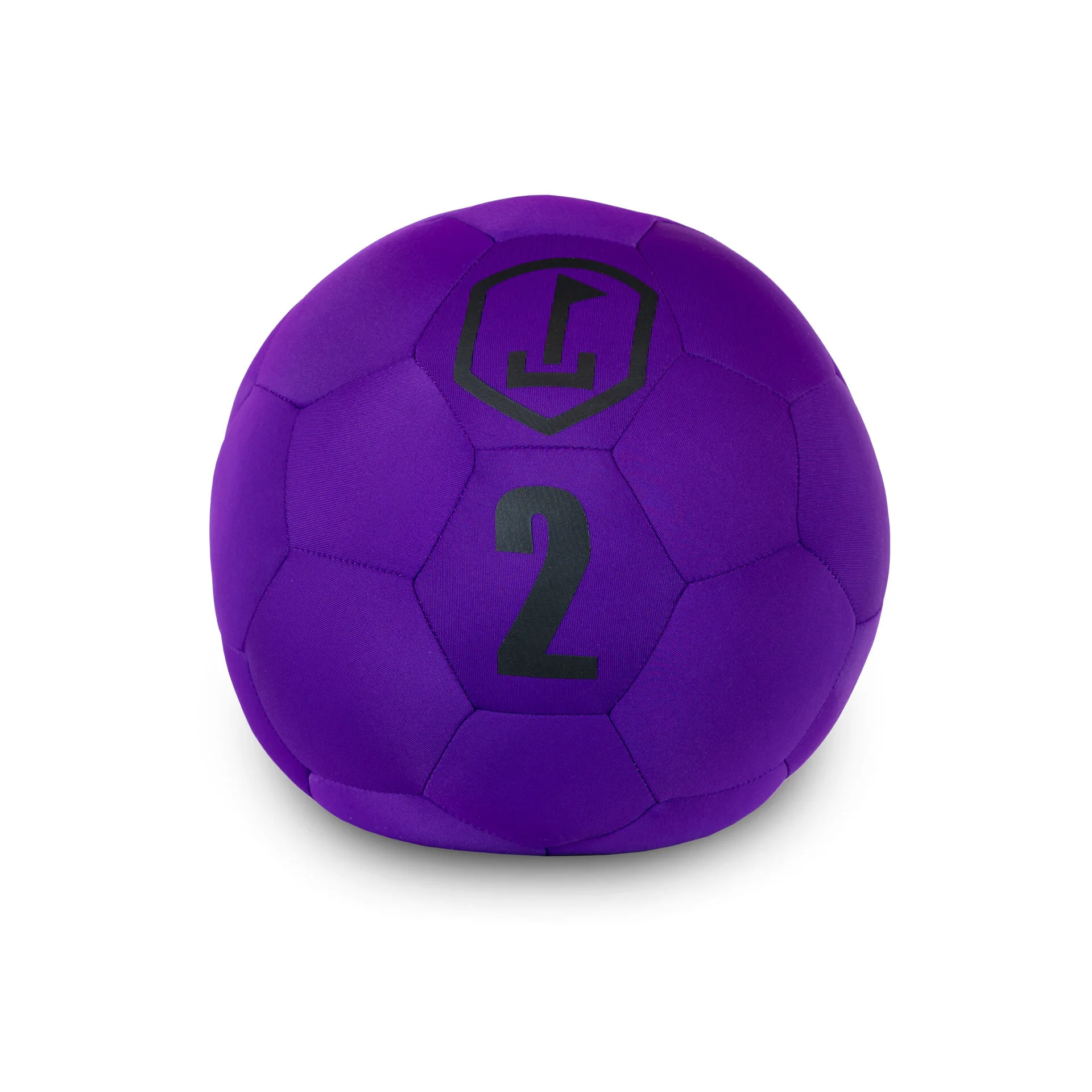 Purple with black lettering ball