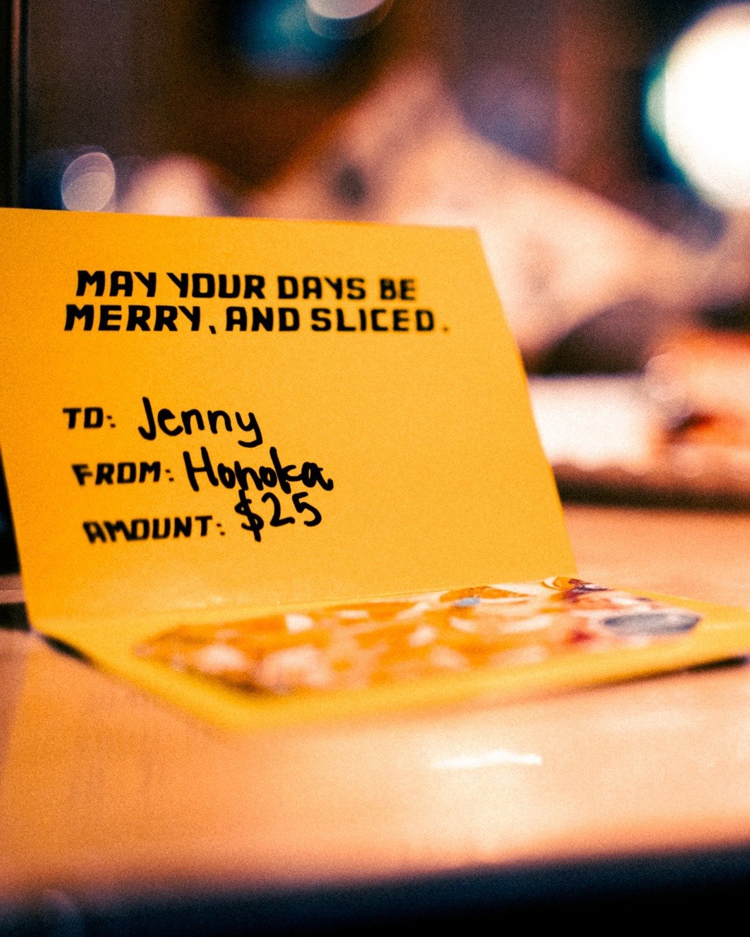 There is nothing wrong with "Last Second" gifts, they just took a lot of thought. 
Chew on that!

"Merry Crustmas" gift cards are available at all locations now through Christmas eve!

Happy Holidays!