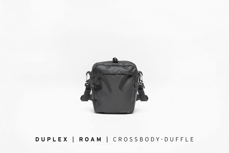 The crossbody bag converts into a duffle in seconds.