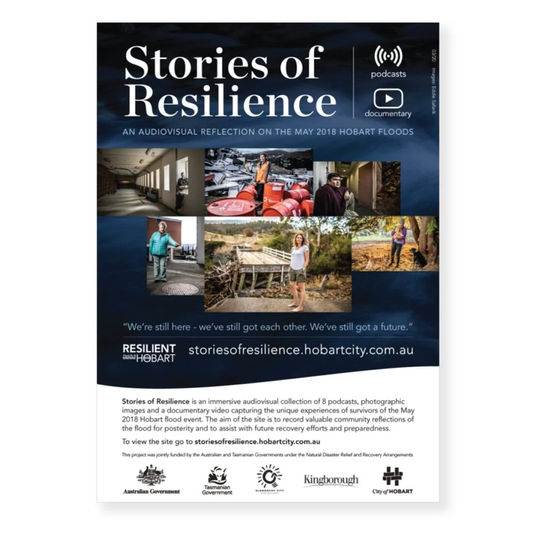 Stories of Resilience webpage: project launch poster