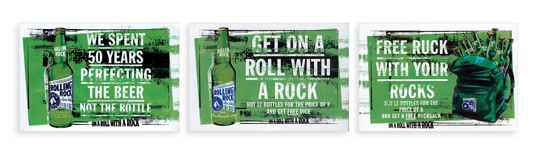 Rolling Rock beer: point of sale ads