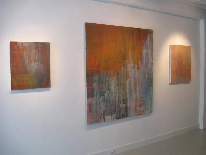 "Kylie Heidenheimer", Galerie Gris, Hudson, NY, June 1 - July 15, 2013, l to r: BOSQUE, DROP II private collection, SCRIM, photo courtesy Galerie Gris