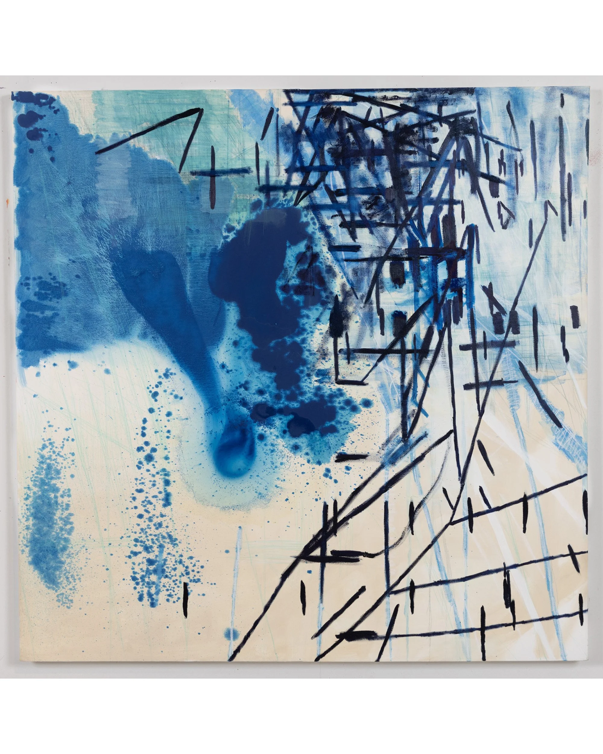 WIRE, 2023, oil on canvas, 60 x 60 inches