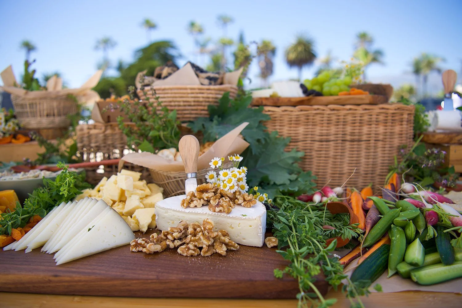 Fresh appetizer offerings at private beach party East Beach Santa Barbara