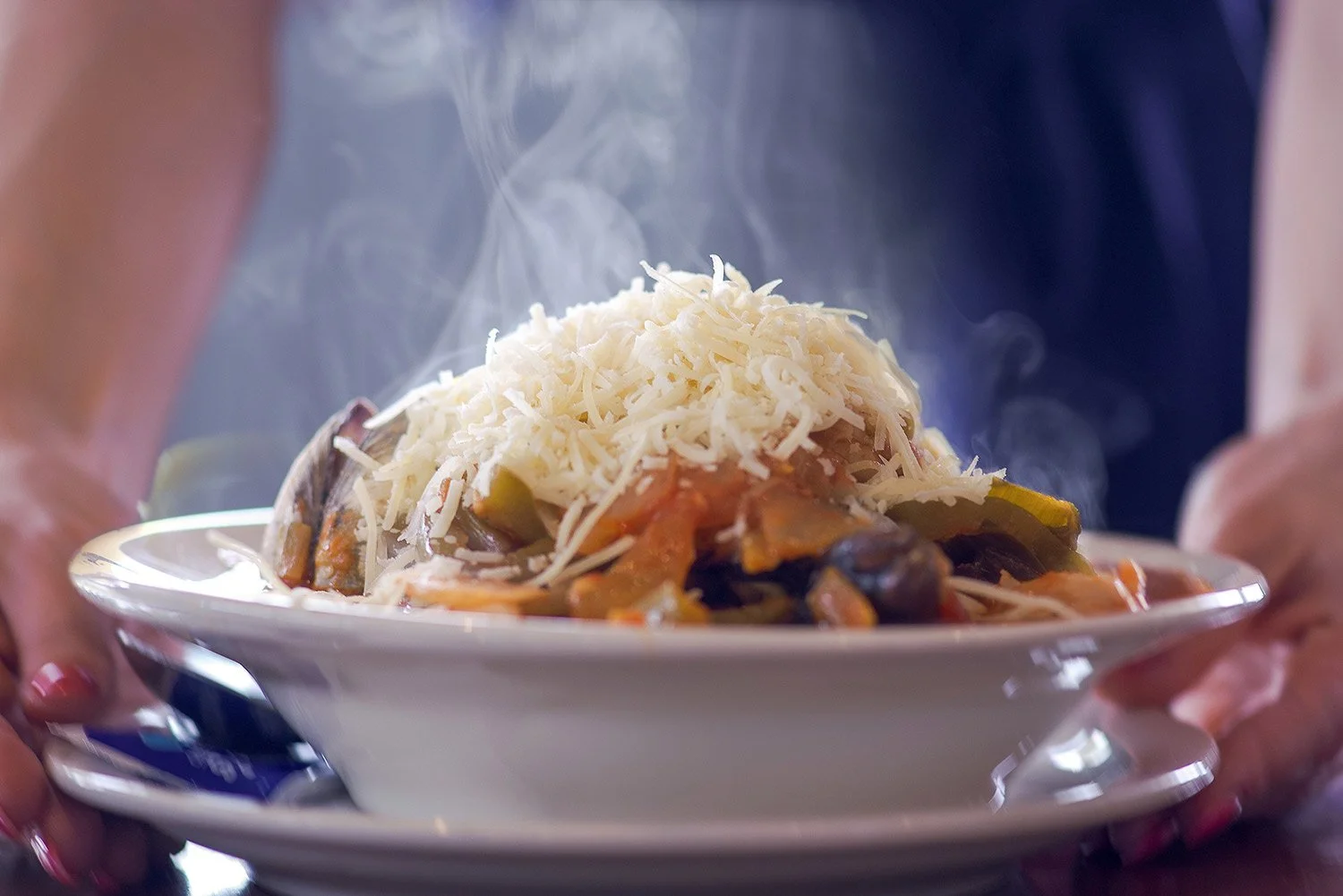 freshly made fish stew from the clam bar at Brophy Bros