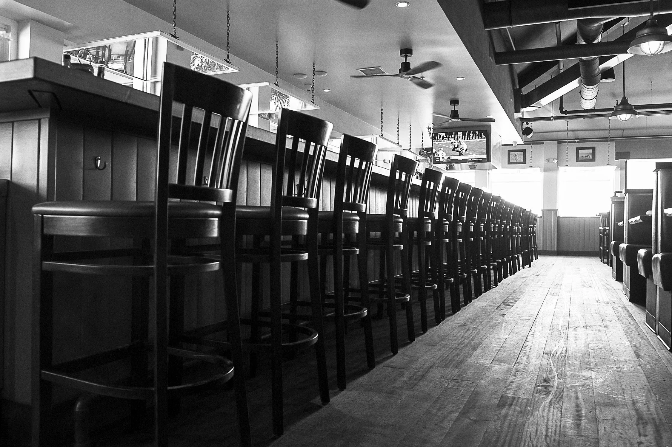 black and white image of the Ventura Brophys bar