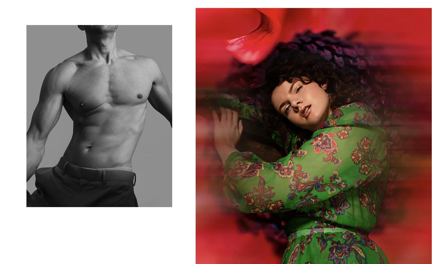 Location and studio portrait juxtapose for fashion editorial