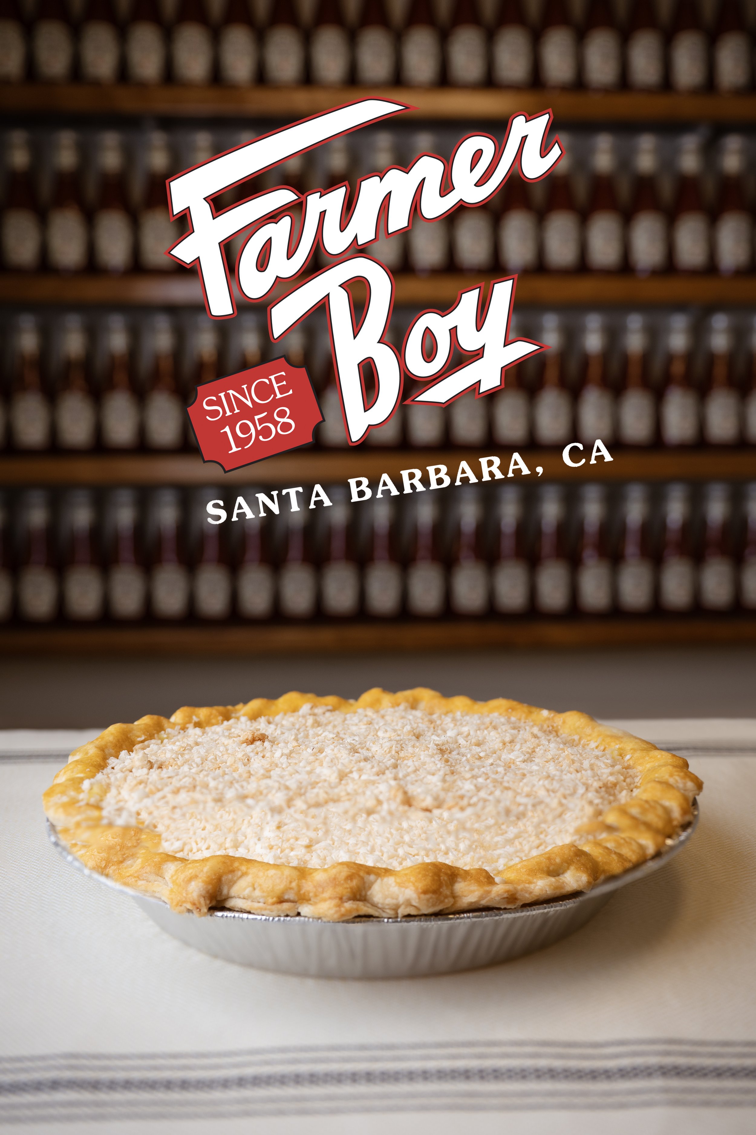 Fresh homemade pies at Farmer Boy restaurant in Santa Barbara