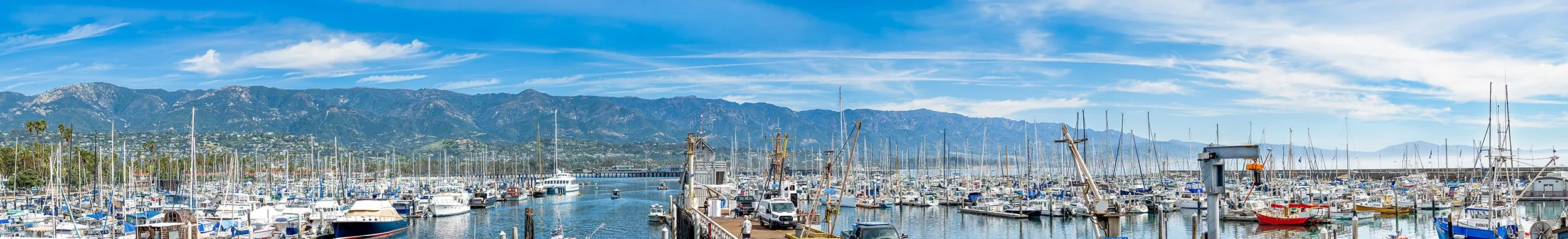 Guests enjoying patio dining near the harbor in Santa Barbara