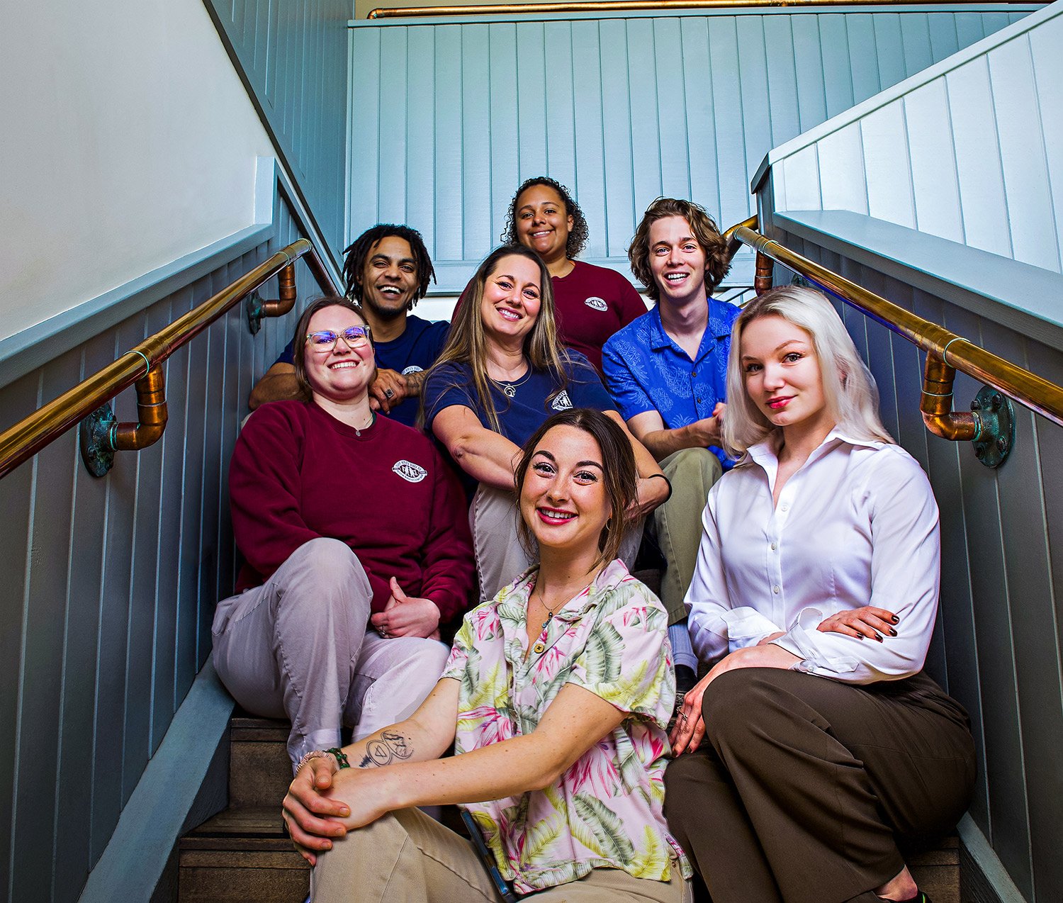 Team portrait for local business on location