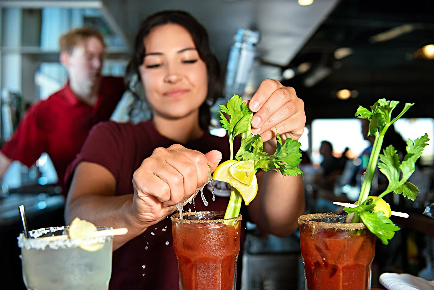 Fresh seafood and cocktails served on outdoor patio in Ventura