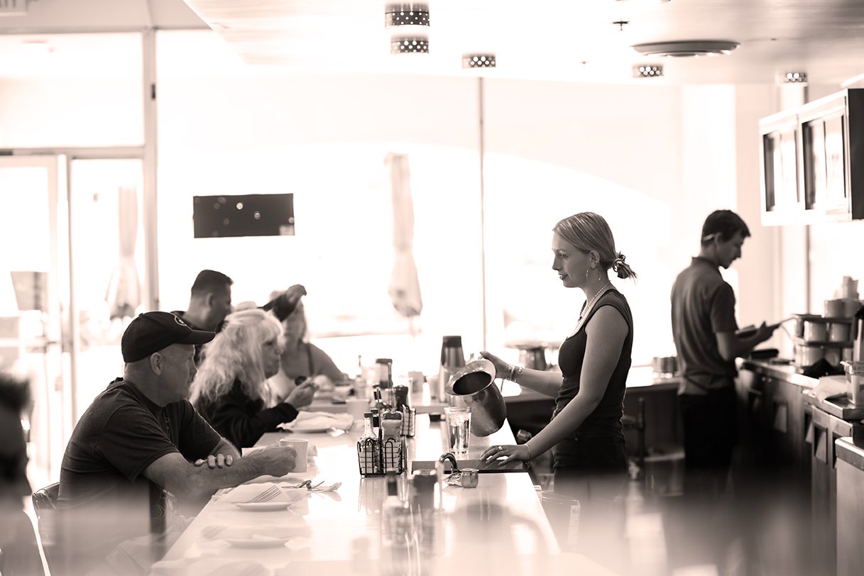 Counter service with a smile at Farmer Boy.