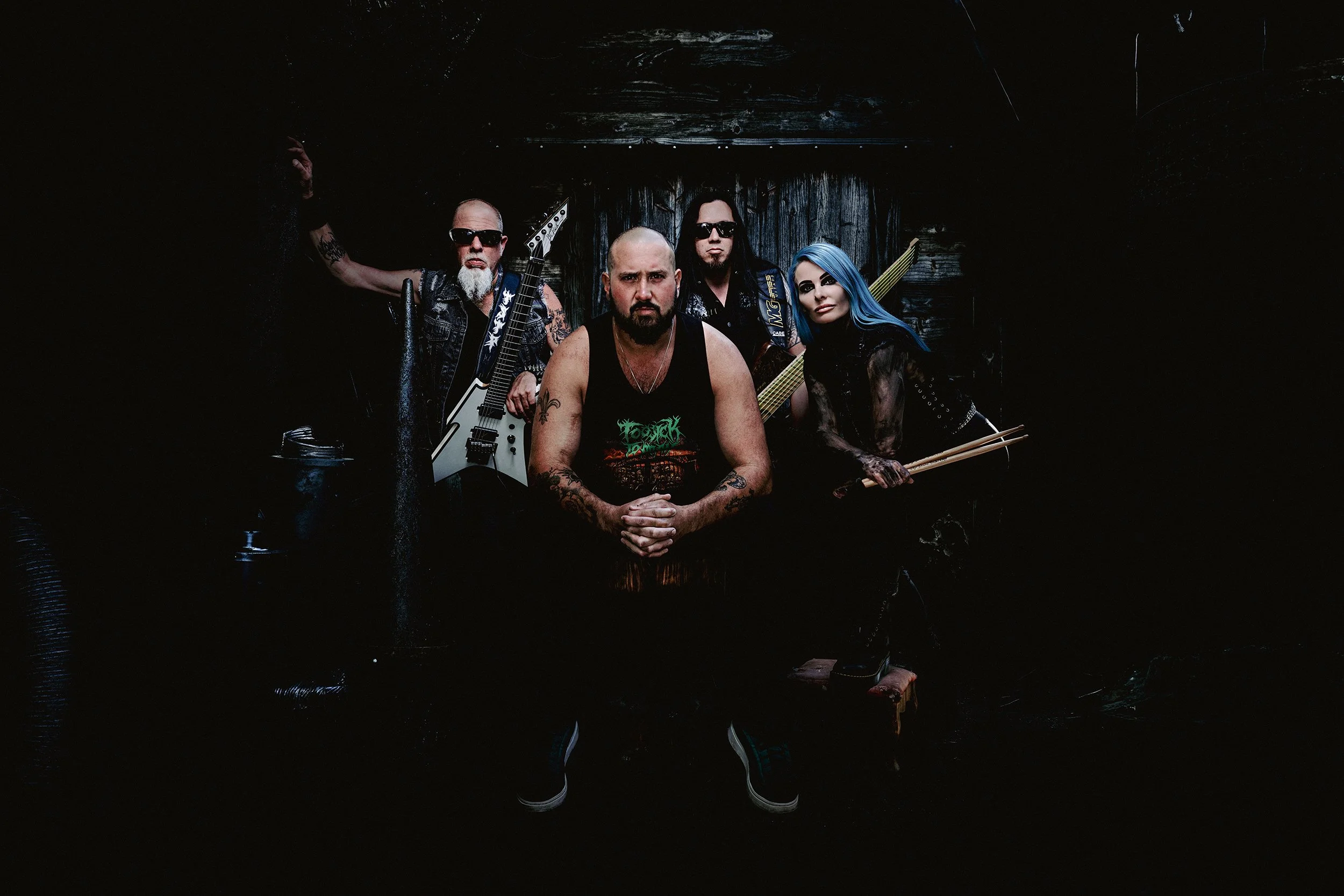 Local death metal Too SicK Too Pray promotional shoot