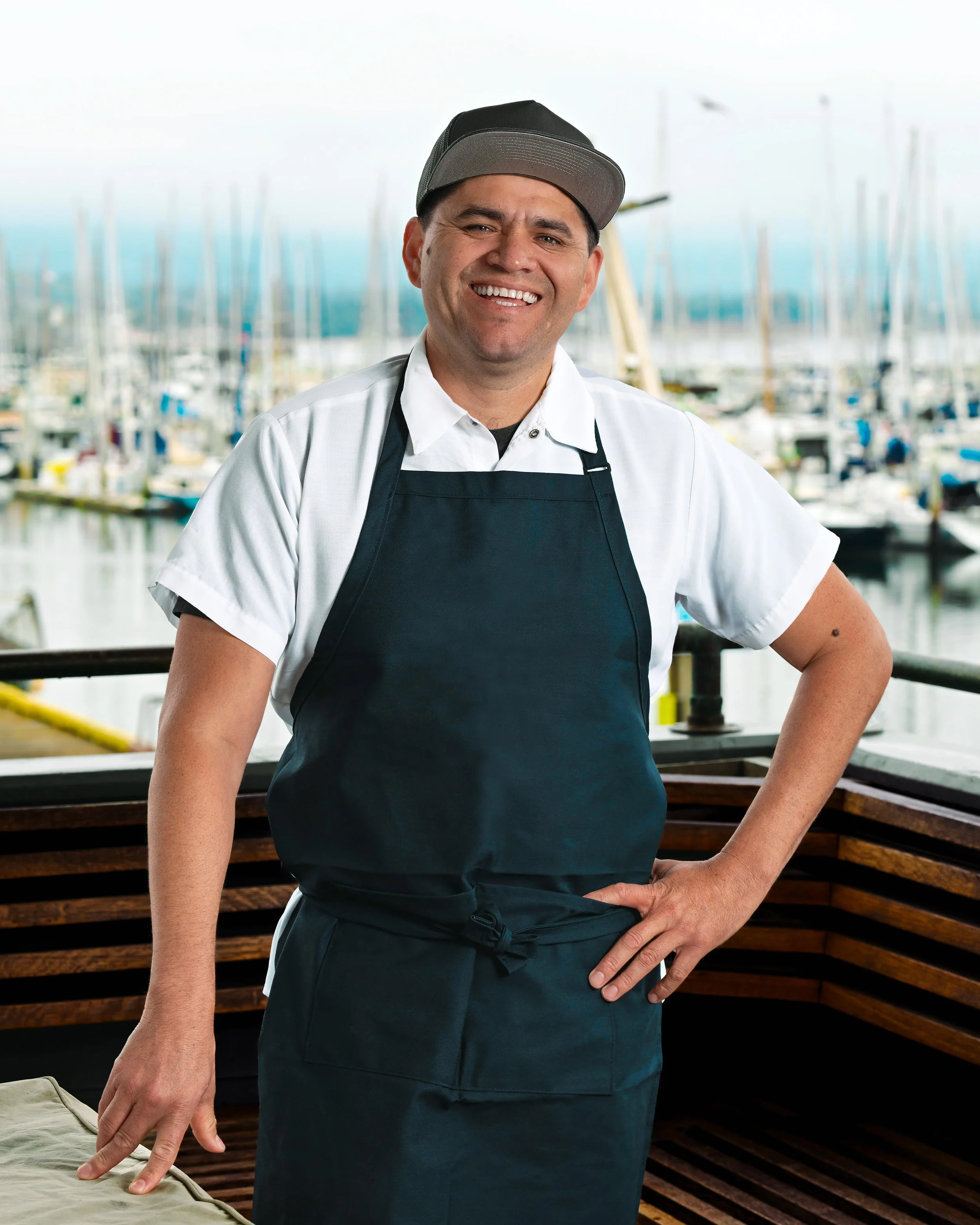Natural light professional portrait of male chef.