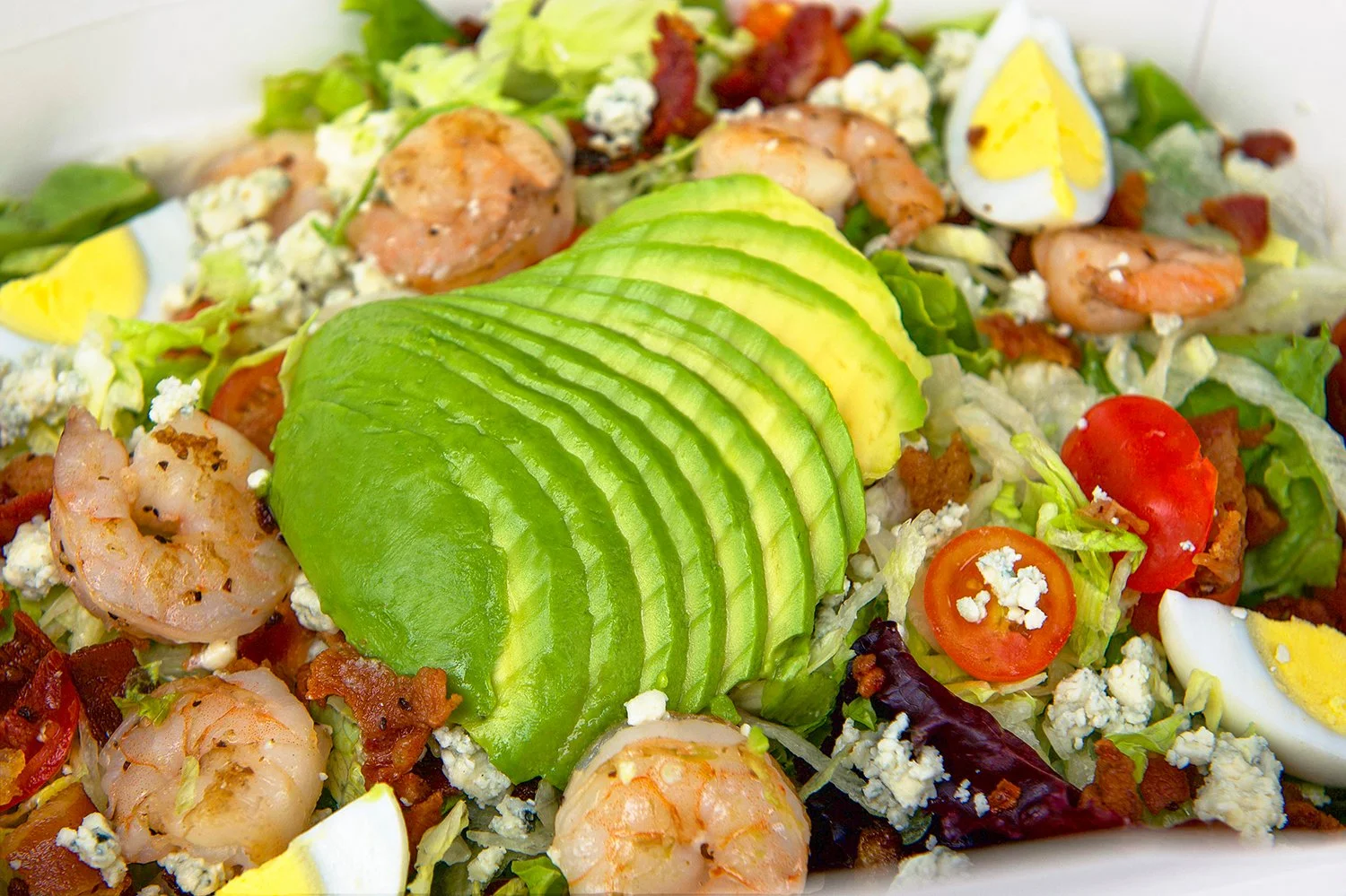 Fresh shrimp salad served at On The Alley Ventura