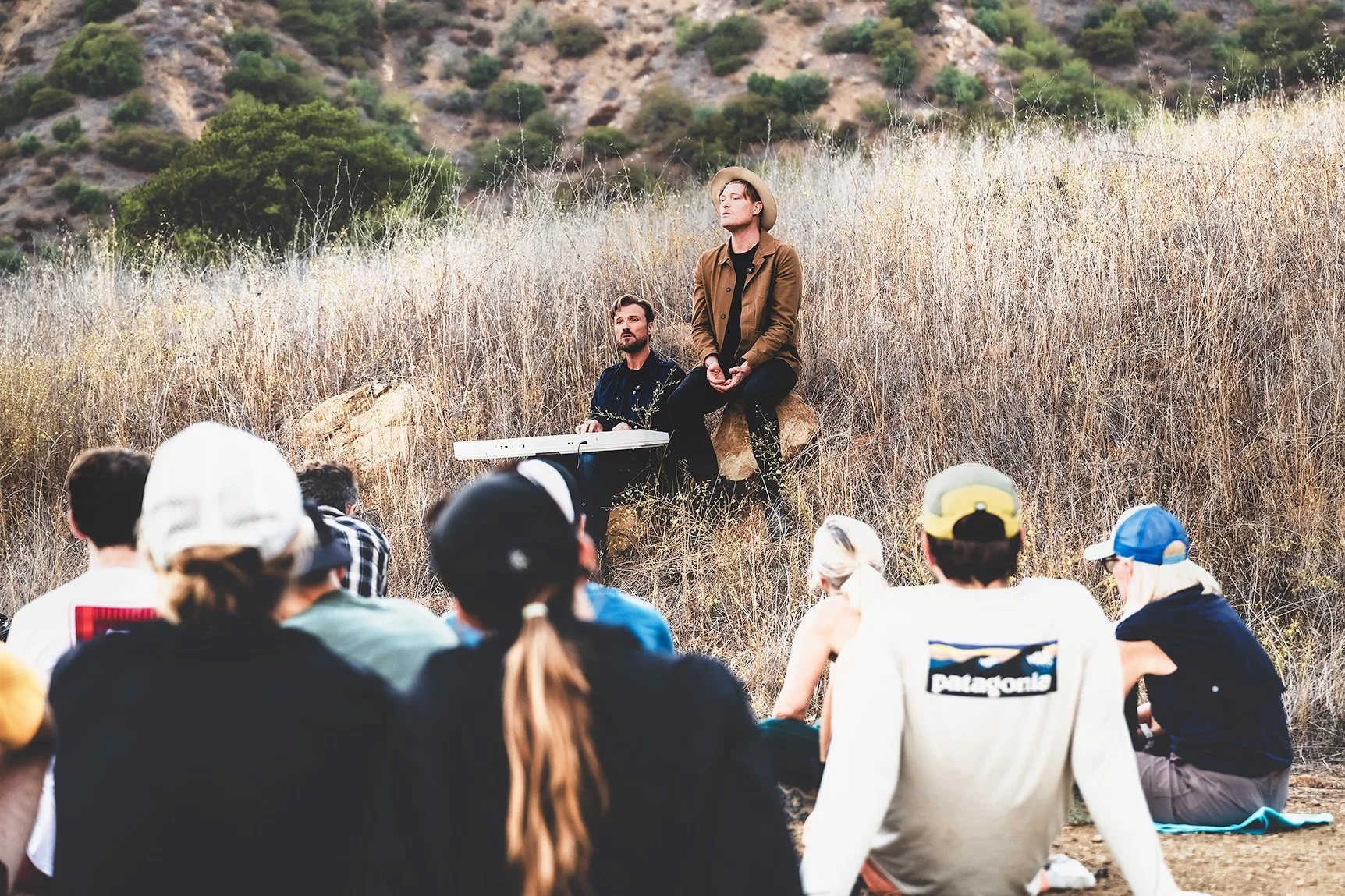 Brothers Soren perform for the full moon eclipse in the Ojai hills.