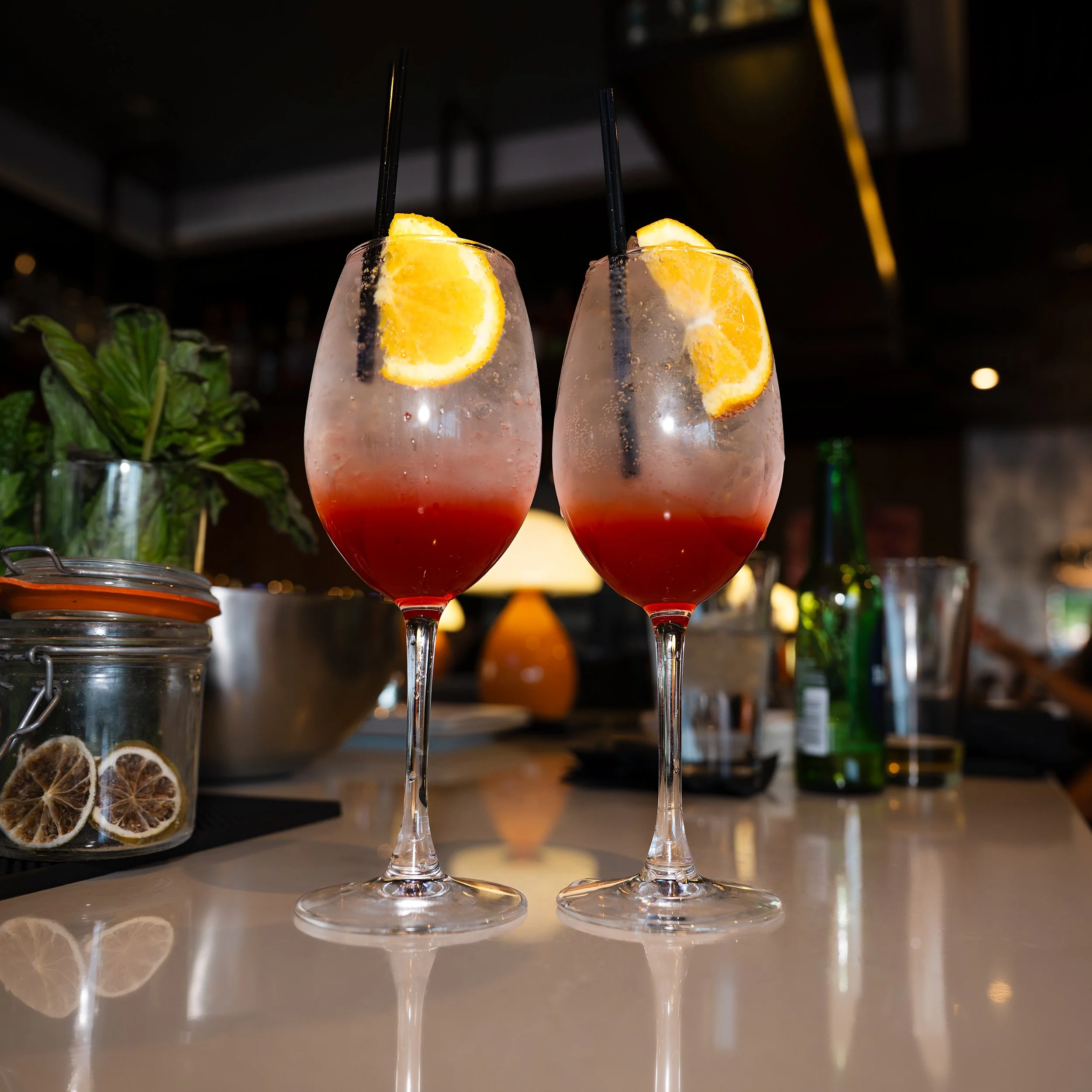 Cocktails at the bar at Pubblico's Italian Eatery of Scottsdale.