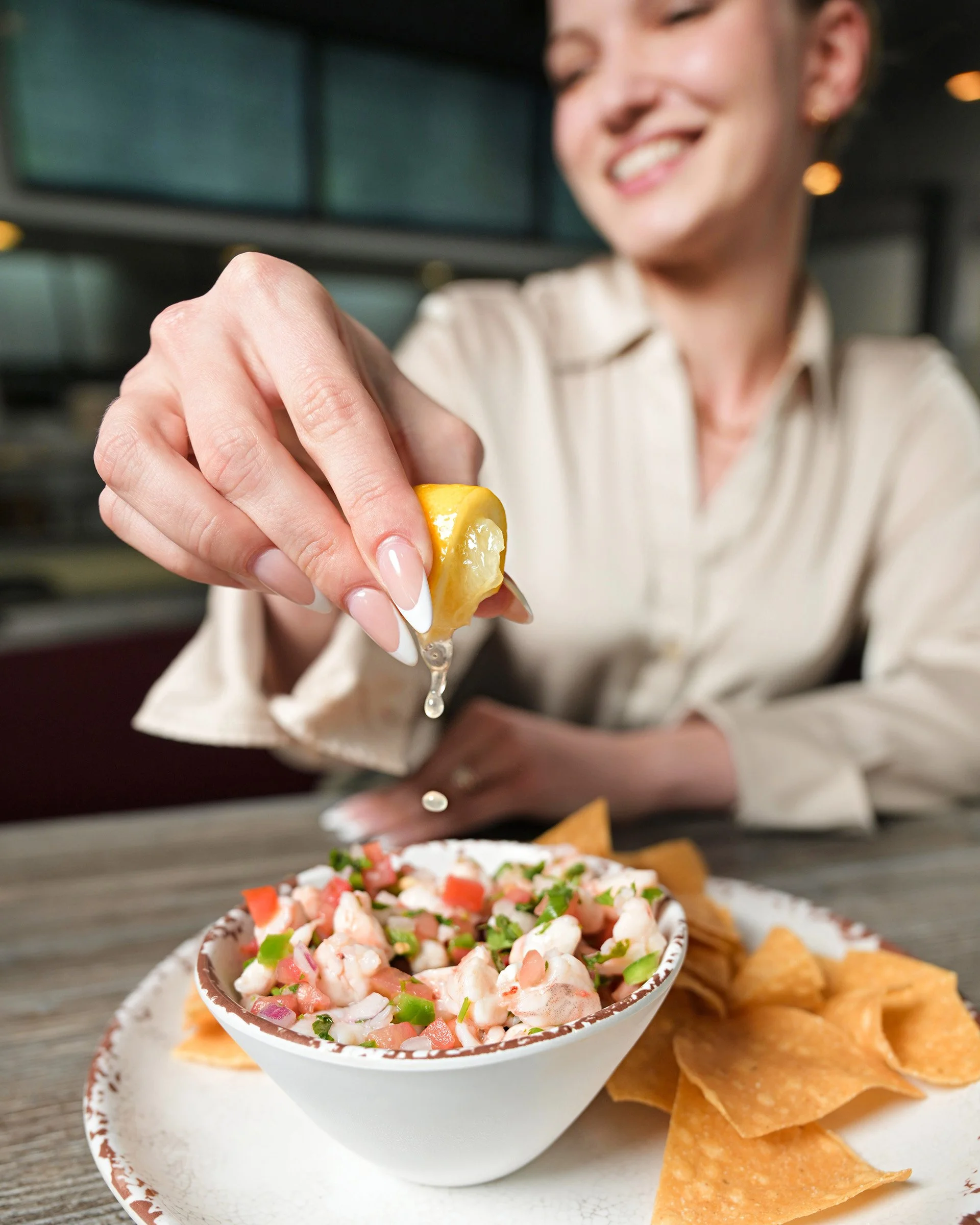 Fresh ceviche and seafood dishes at Oxnard waterfront restaurant