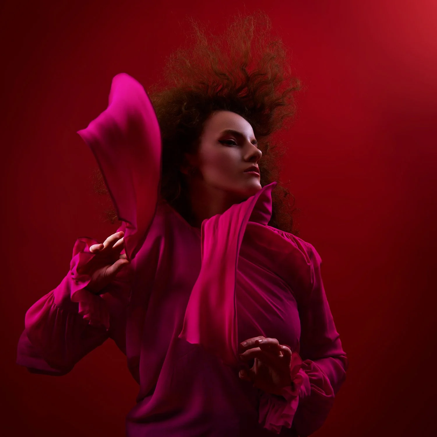 portrait of models profile in designer apparel