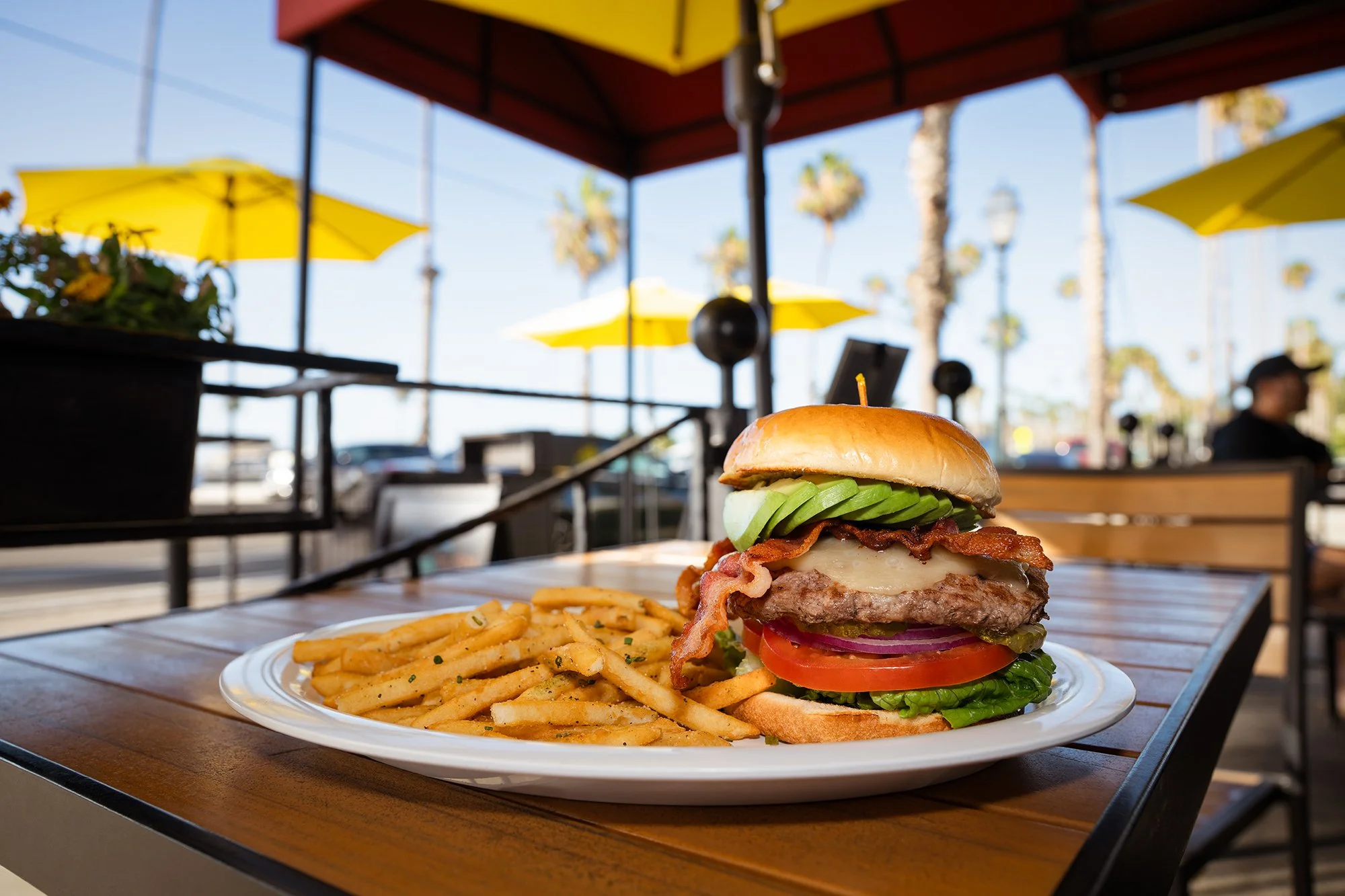 Location and menu item are the subject of this restaurant photoshoot.