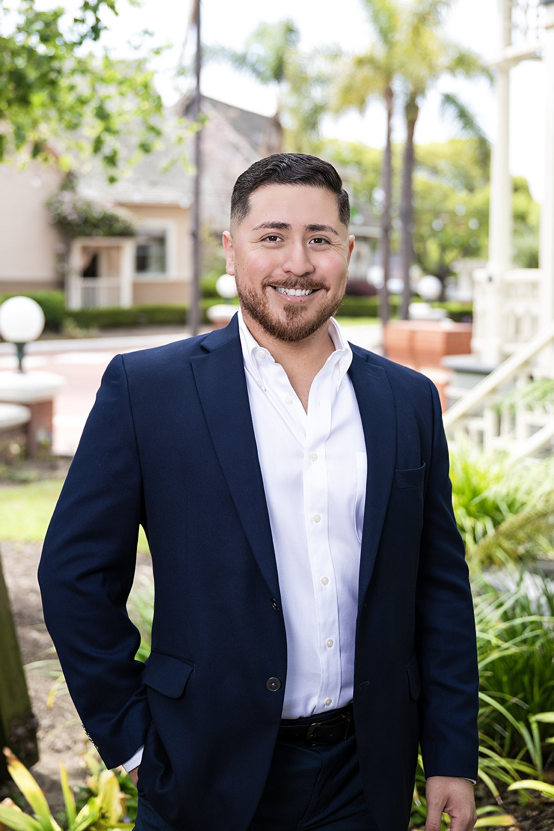 Male real estate headshot outdoors in Oxnard
