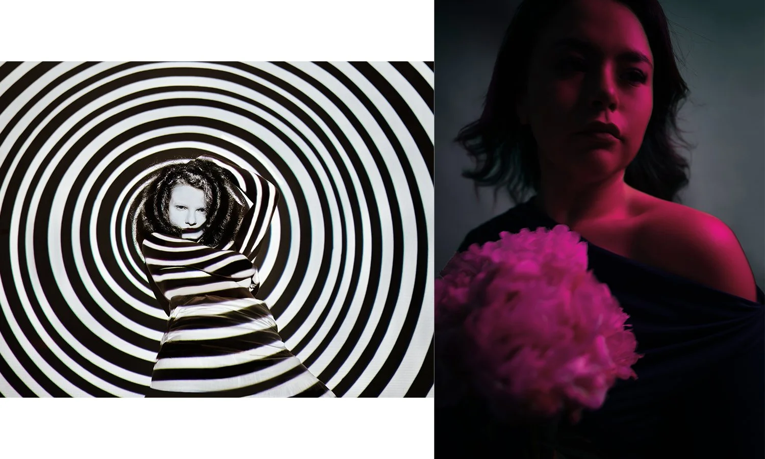 Studio projector session for women's health editorial