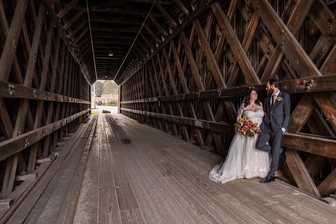 Bride and Groom portraits with Jen &amp; Jim! This old bridge with natural lighting made for a stunning backdrop! Creative, documentary, unlimited edited images! Reach out anytime to discuss your wedding plans! 💙