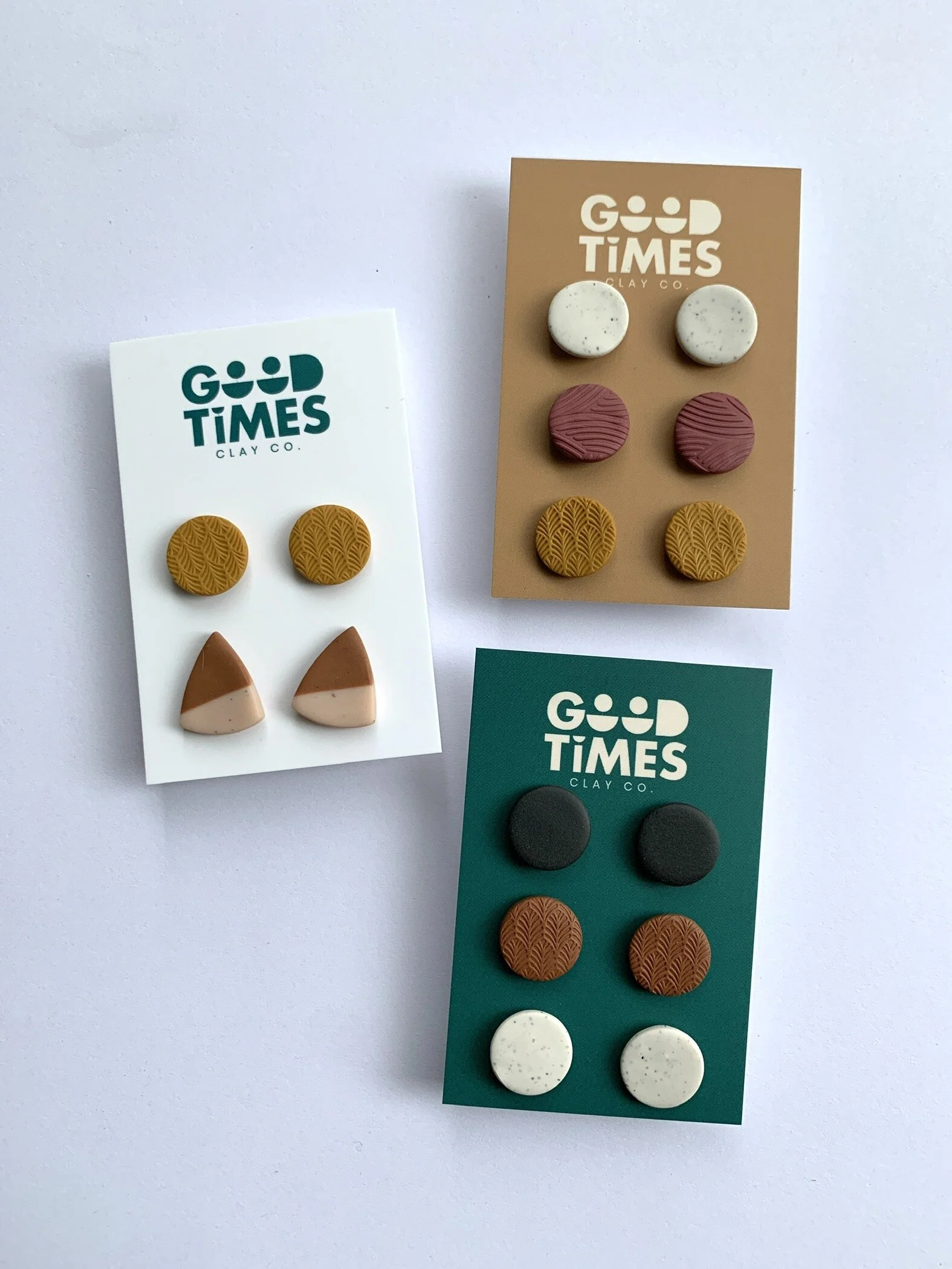 Polymer Clay Earrings by Sarah Patnaude / @goodtimesclayco