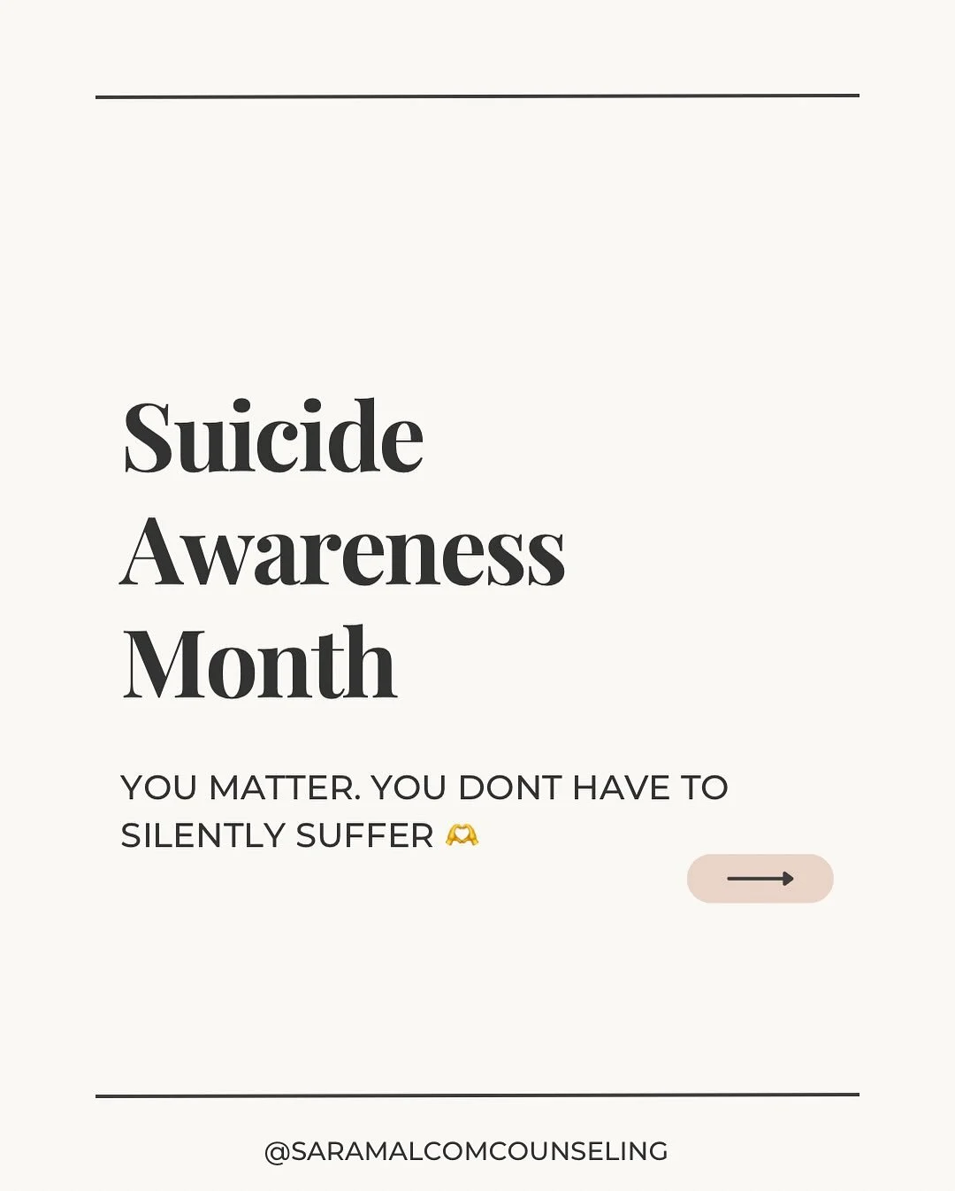 September is Suicide Awareness Month.

Many teens struggle silently. 

Suicide is now one of the leading causes of death among teens. Nearly 1 in 5 high schoolers seriously consider it each year.

Our youth need us to see, listen, and help carry thei