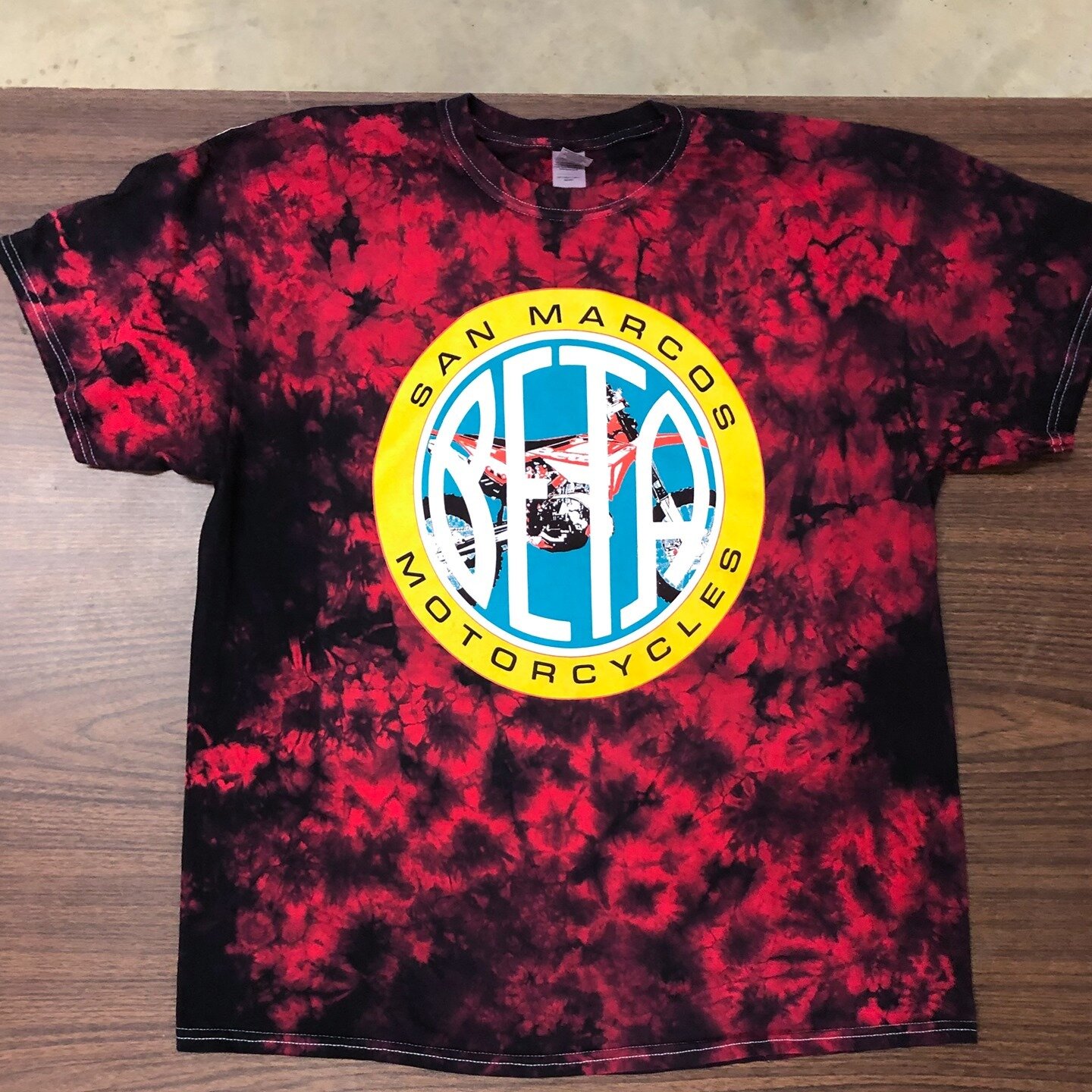 Tie dye Tuesday 😄 This might be our favorite custom design for San Marcos Motorcycles! 

Check out our online catalog for tons of other tie dyed options ⚡