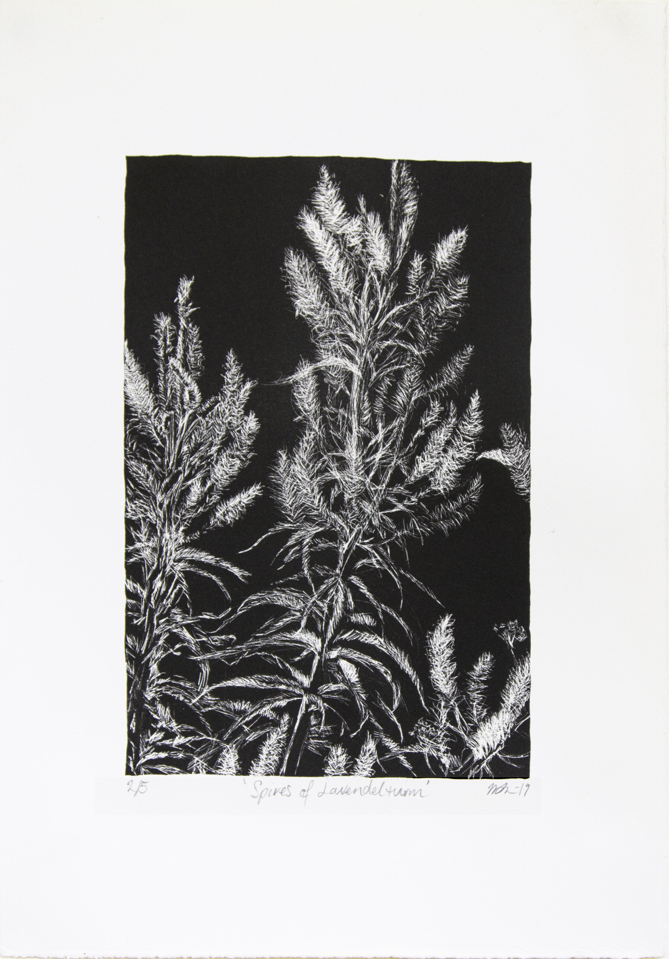 Spires of Lavendelturm, lithograph, 36 x 25 cm, 2019