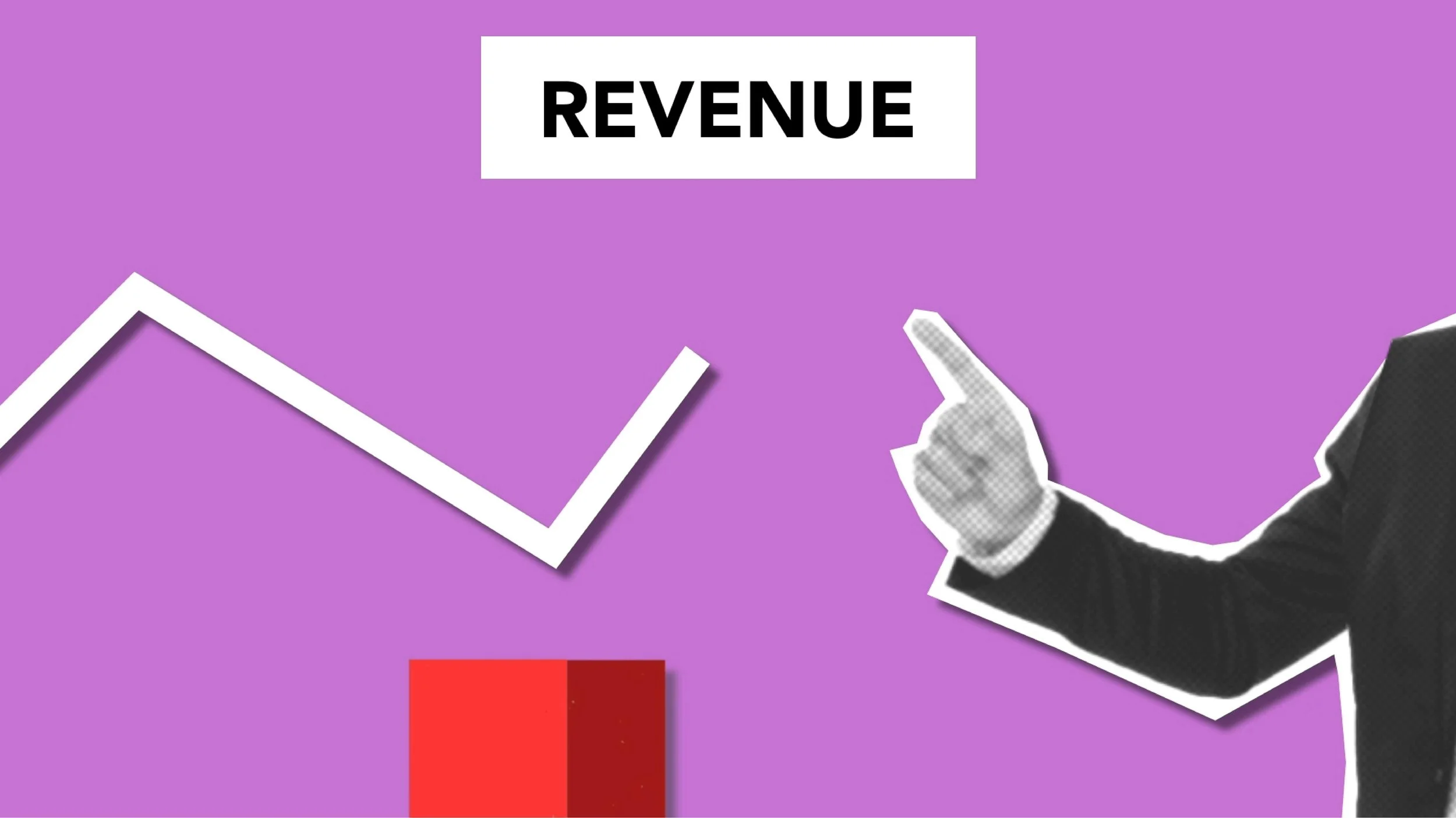 A sales revenue chart graphic.