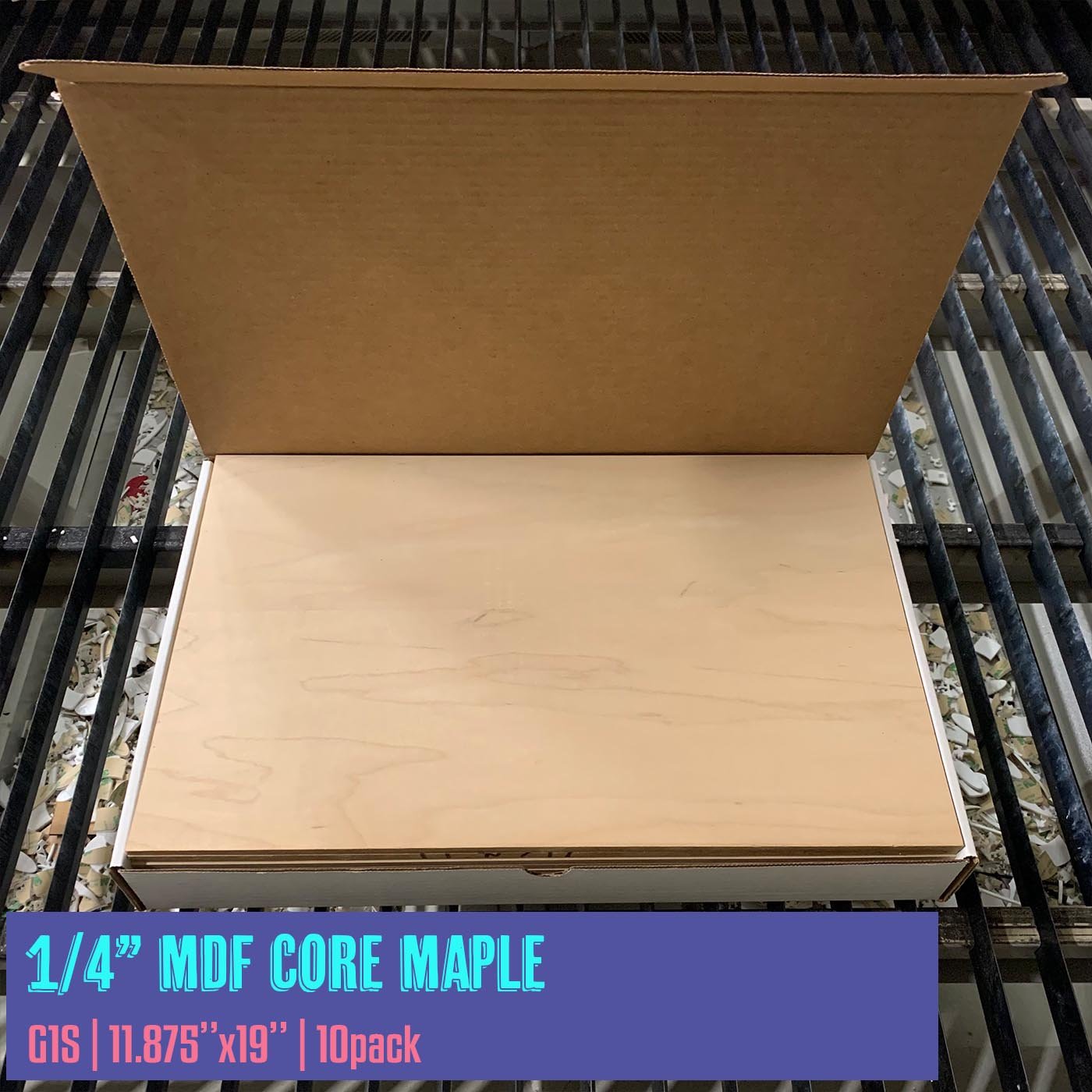 Glowforge Canada 1/4" MDF core Maple Sheets