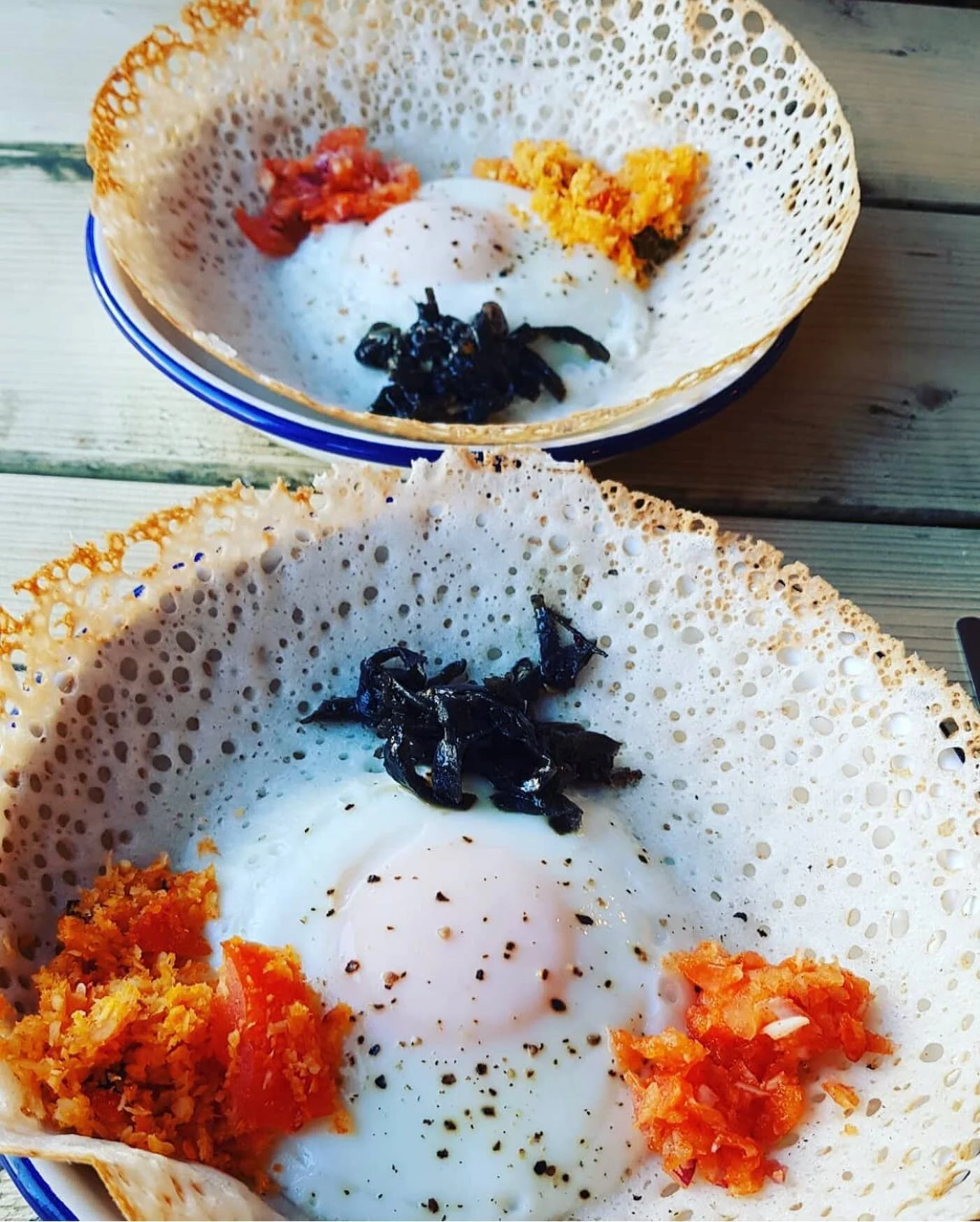 Boy oh boy are we looking forward to serving you all Hoppers again when we reopen! 💚🍳 RED HOT news coming very soon Coconuts... 🥥 Be sure to be tapped in to all TCT news channels 📺 to be the first to hear!! 📻 🥰🔥☄️☄️💥

📸 @l00beel00 
#hoppers
#hoppingmad
#feast
#eggs
#eggstatic
#srilankaneats
#thecoconuttree 
#destinationtct
#islandflavours
#awardwinning
#introyourcrew
#tcttakeaway
#eeeeeats 
#takeaway 
#vegetarian 
#goodvibesonly 
#tct
#srilankadaily 
#srilanka🇱🇰 
#sosrilanka 
#eatography 
#srilankafood 
#discoversrilanka 
#onmytable
#tbt