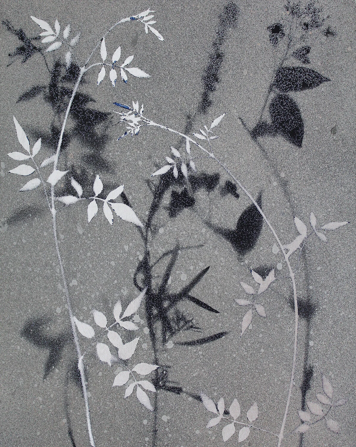 Silver Jasmine
Melanie Goemans 2020
Acrylic and silver leaf on panel, 23 × 28 cm Framed £545