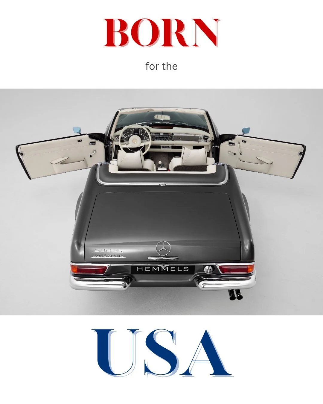 * FOR SALE *  USA-registered 280SL Pagoda, ready in 2026. Choose your colors and options for this 'new' Hemmels creation. One of two LHD classics in production now - ask us for details.