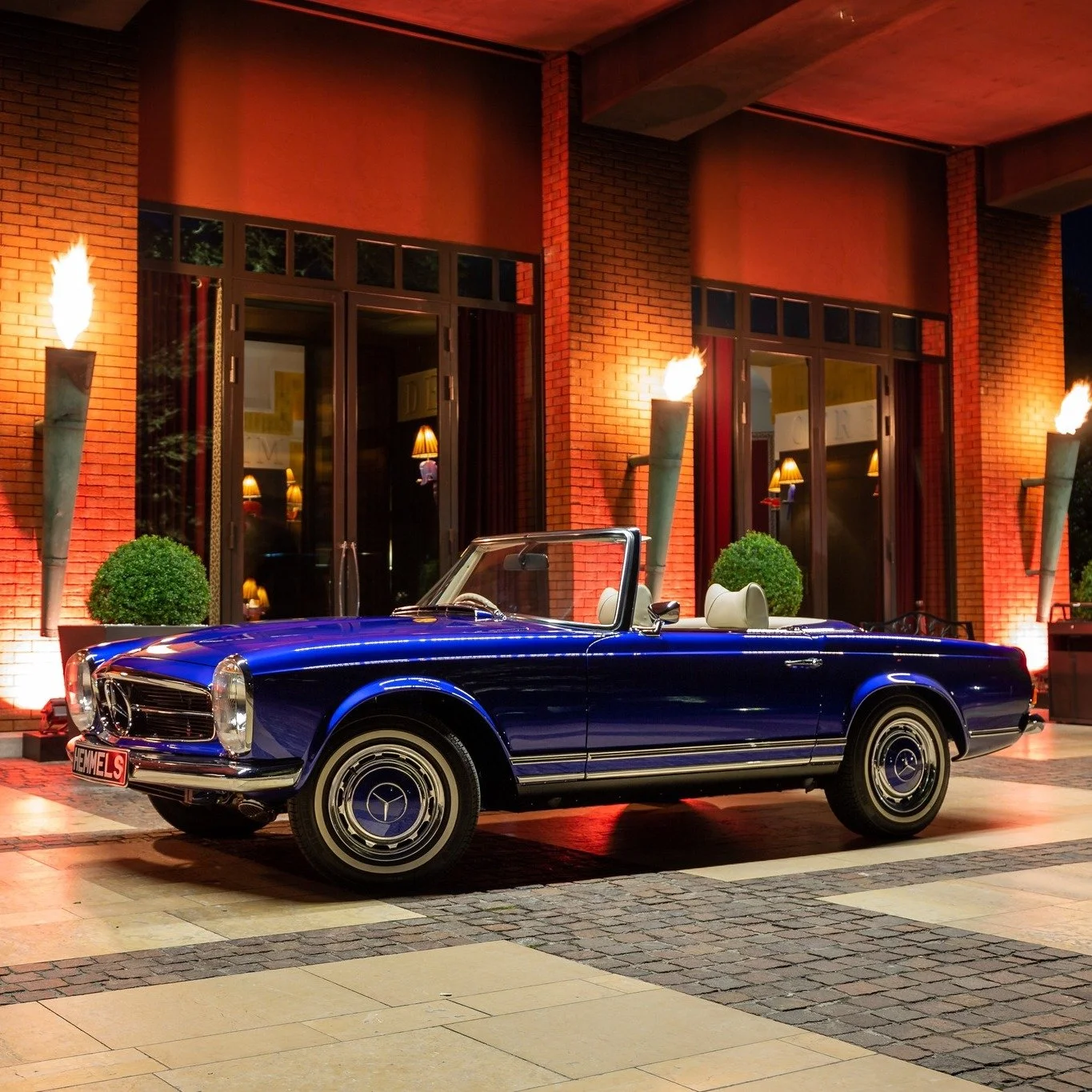 Imagine arriving to an evening soiree in this stunning Pagoda! We created a unique metallic blue paint colour for this client. Can we create something unique and exciting for you?