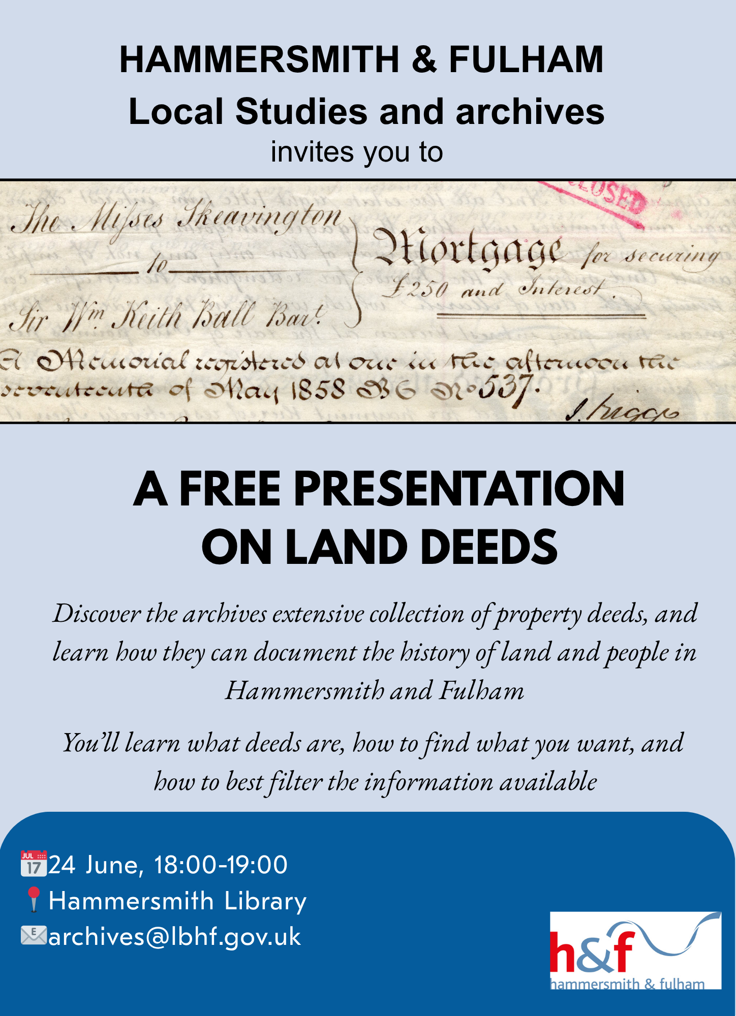 Discover an archive collection of property deeds.