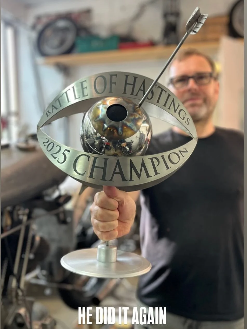 It&rsquo;s an honour to be asked to make the @sourcebmx #battleofhastings2025 trophy once again.. #jakerobbinsvintagengineering #hastings #battleofhastingsbmx