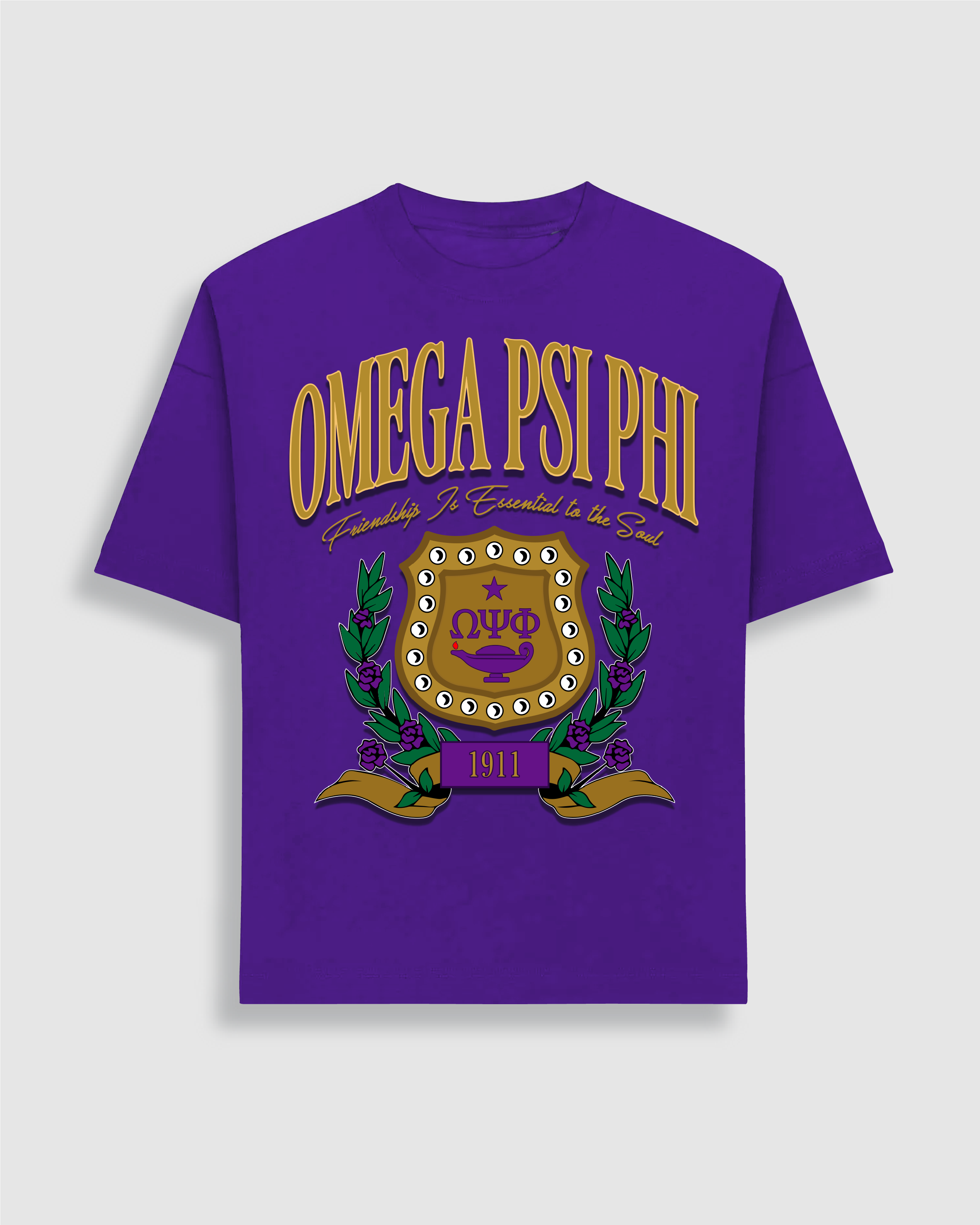 Omega African Violets Wreath Tee Purple