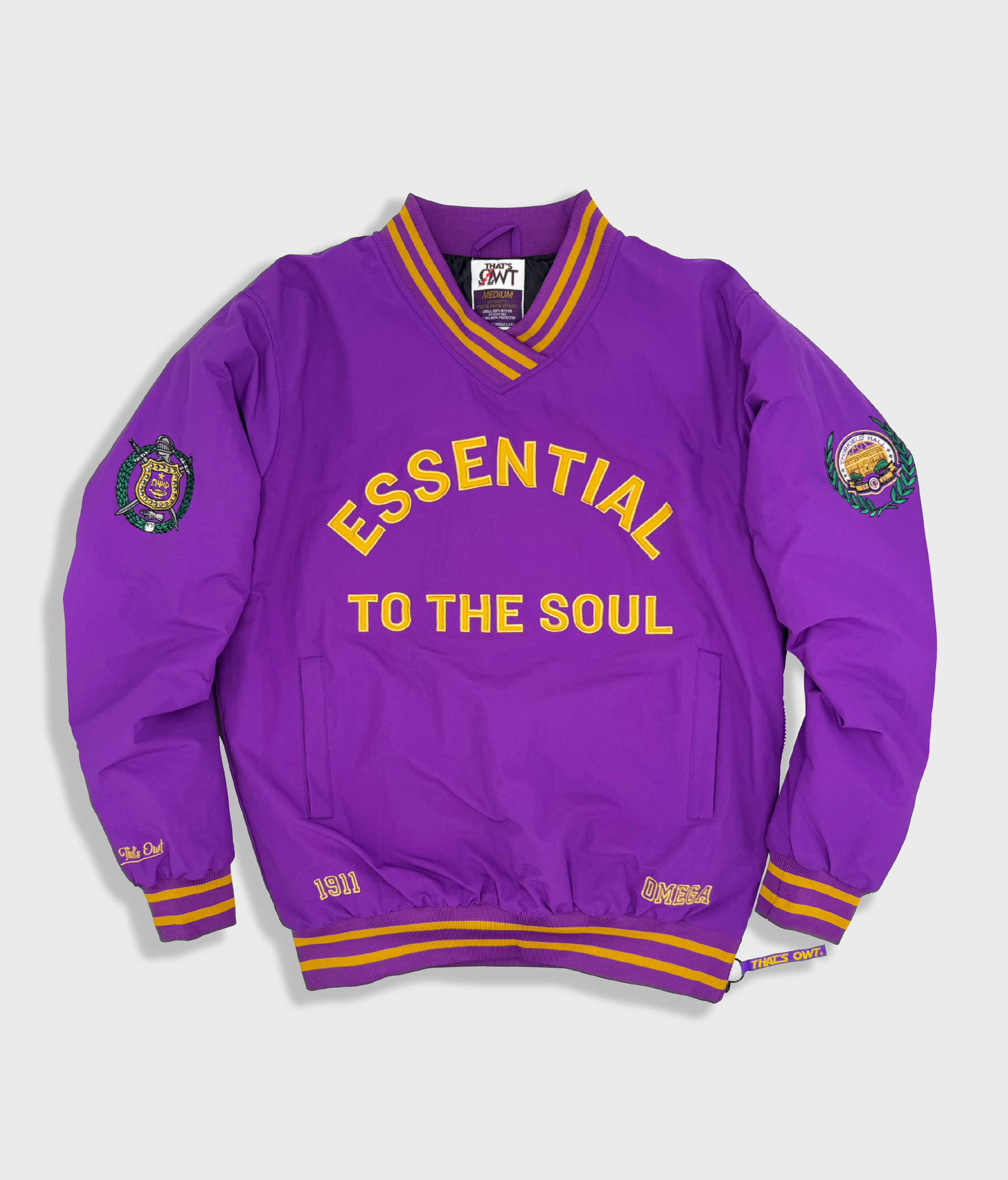 The Motto Q-Starter Nylon V-Neck Pullover Jacket Royal Purple
